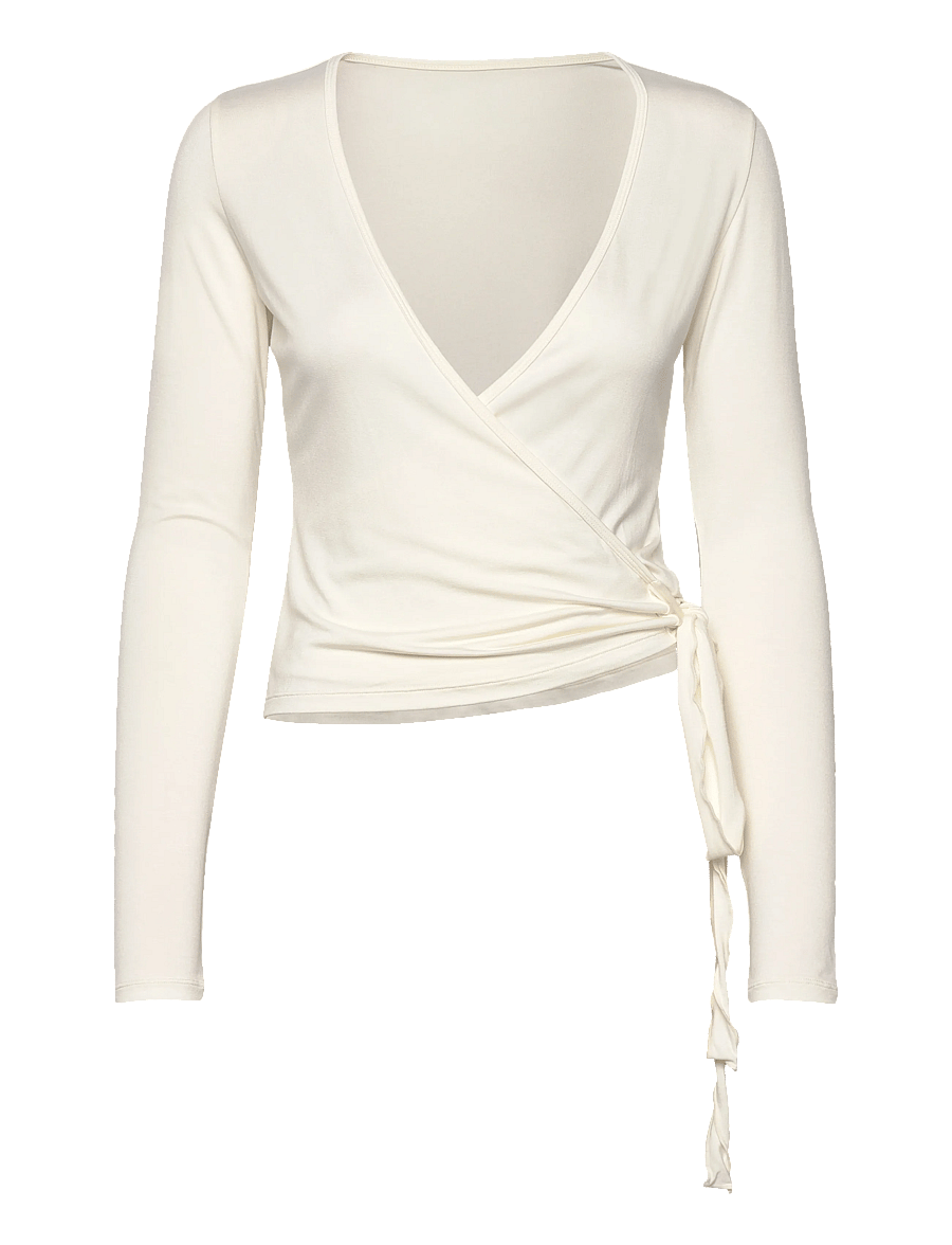 Drop of Mindfulness - BALLET WRAP TOP - langerma bolir - white - 1
