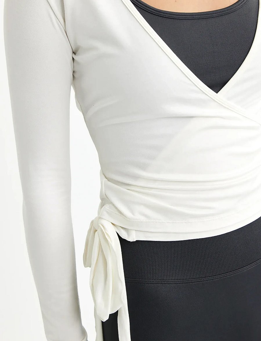 Drop of Mindfulness - BALLET WRAP TOP - langerma bolir - white - 5