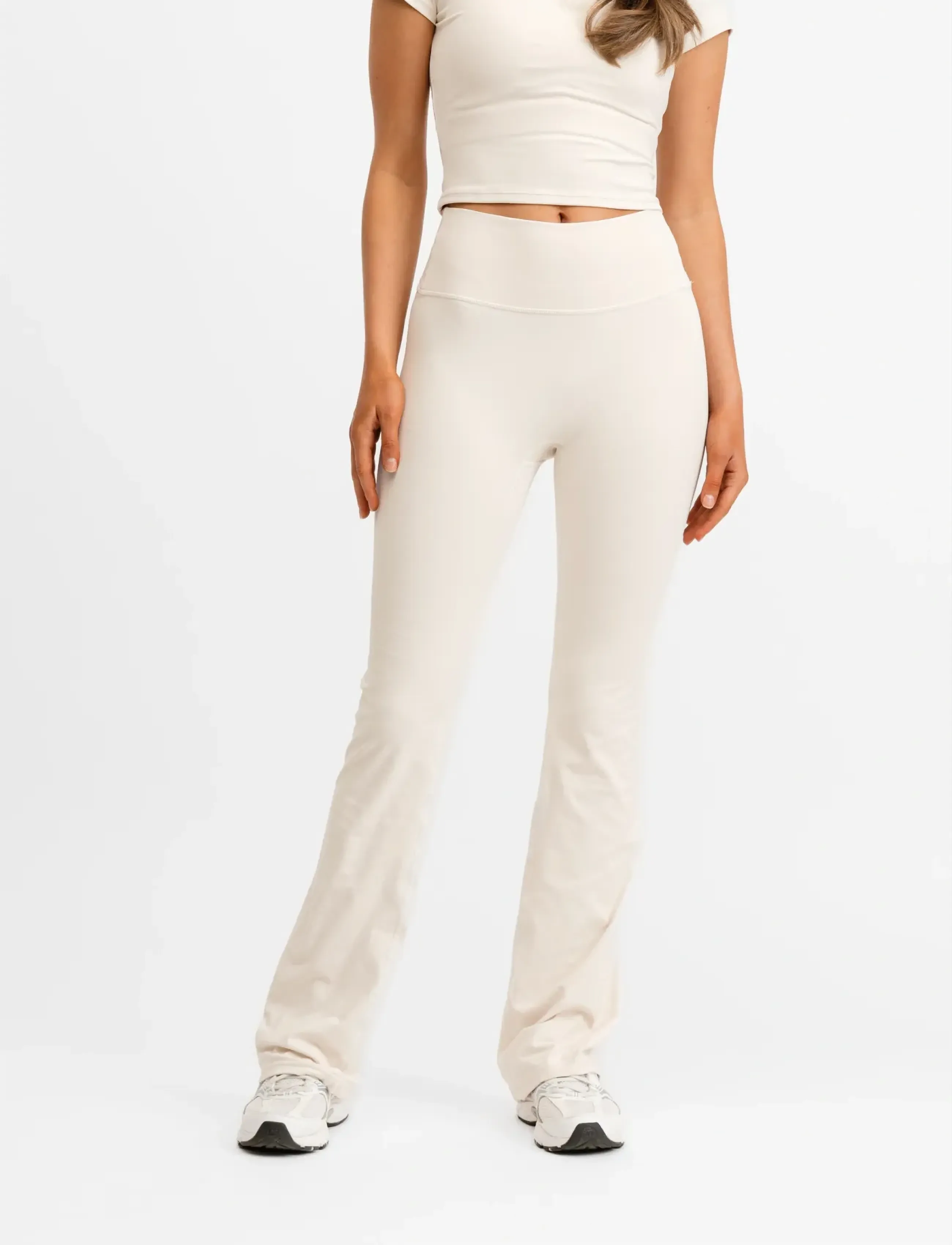 Drop of Mindfulness Butter Soft Flare Tights, Kvinder, Højtaljede Flare Tights, Cream, Str: XL