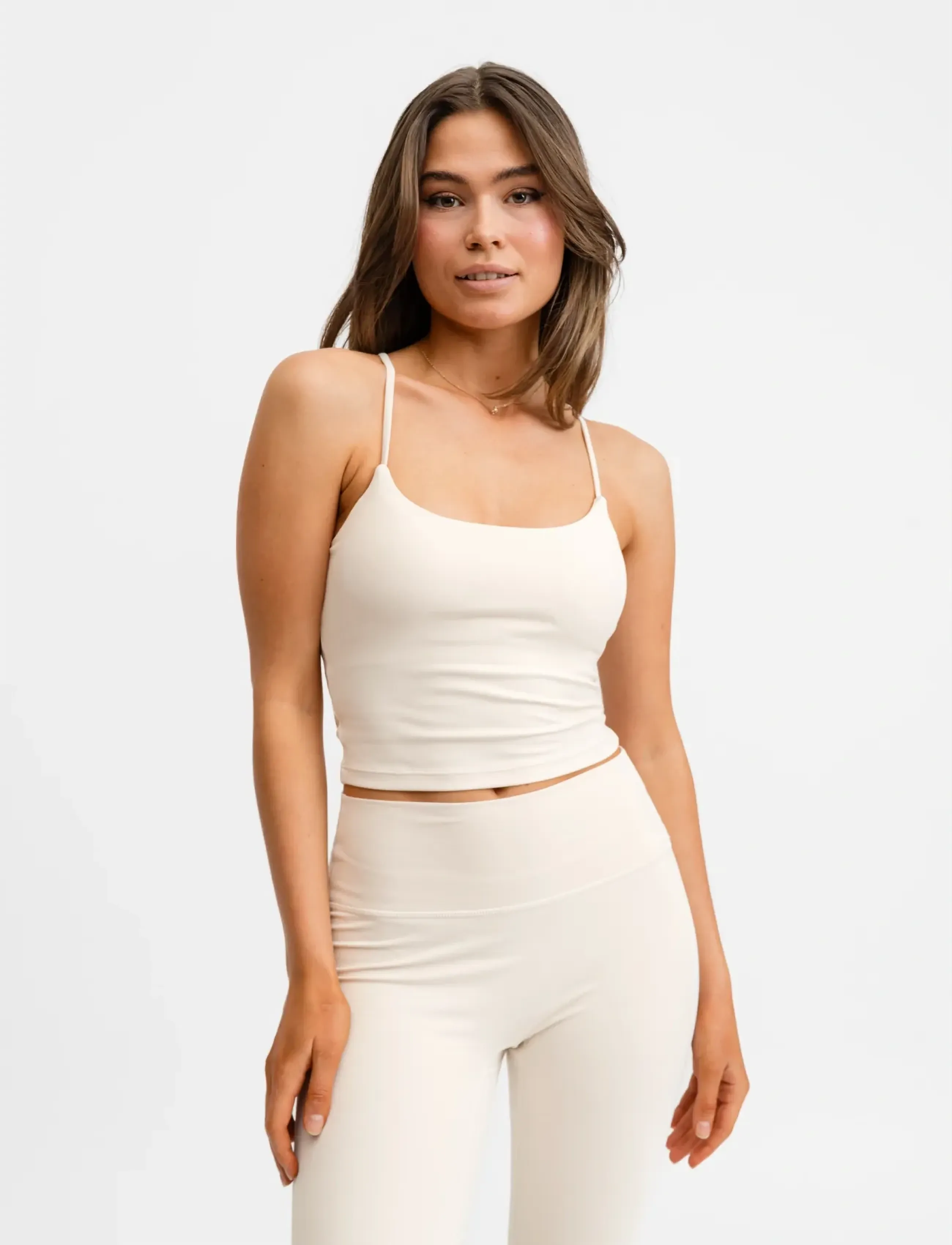 Drop of Mindfulness Butter Soft Singlet, L, Cream, Sport Crop Overdele > Sport Sleeveless Crop Overdele, Dame