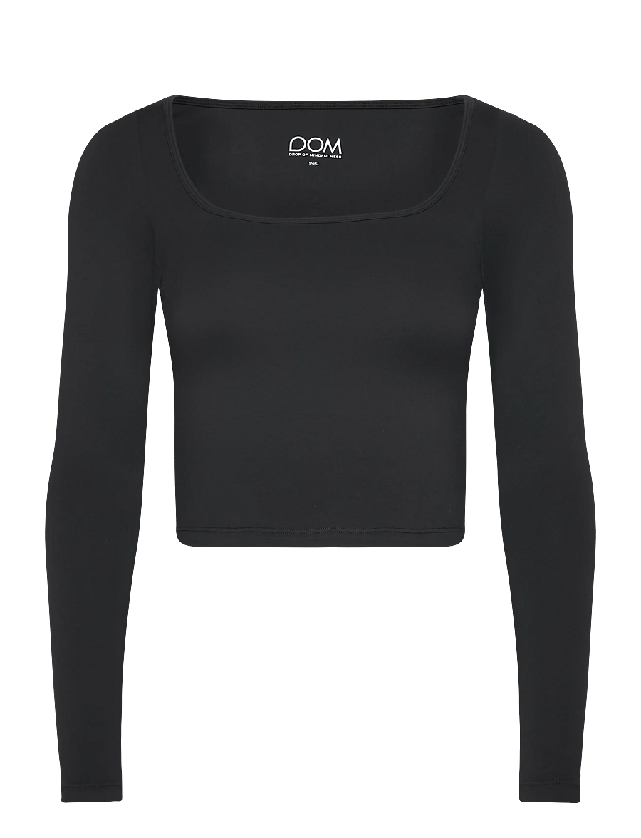 Drop of Mindfulness - BUTTER SOFT LONG SLEEVE CROP - crop-tops - black - 1