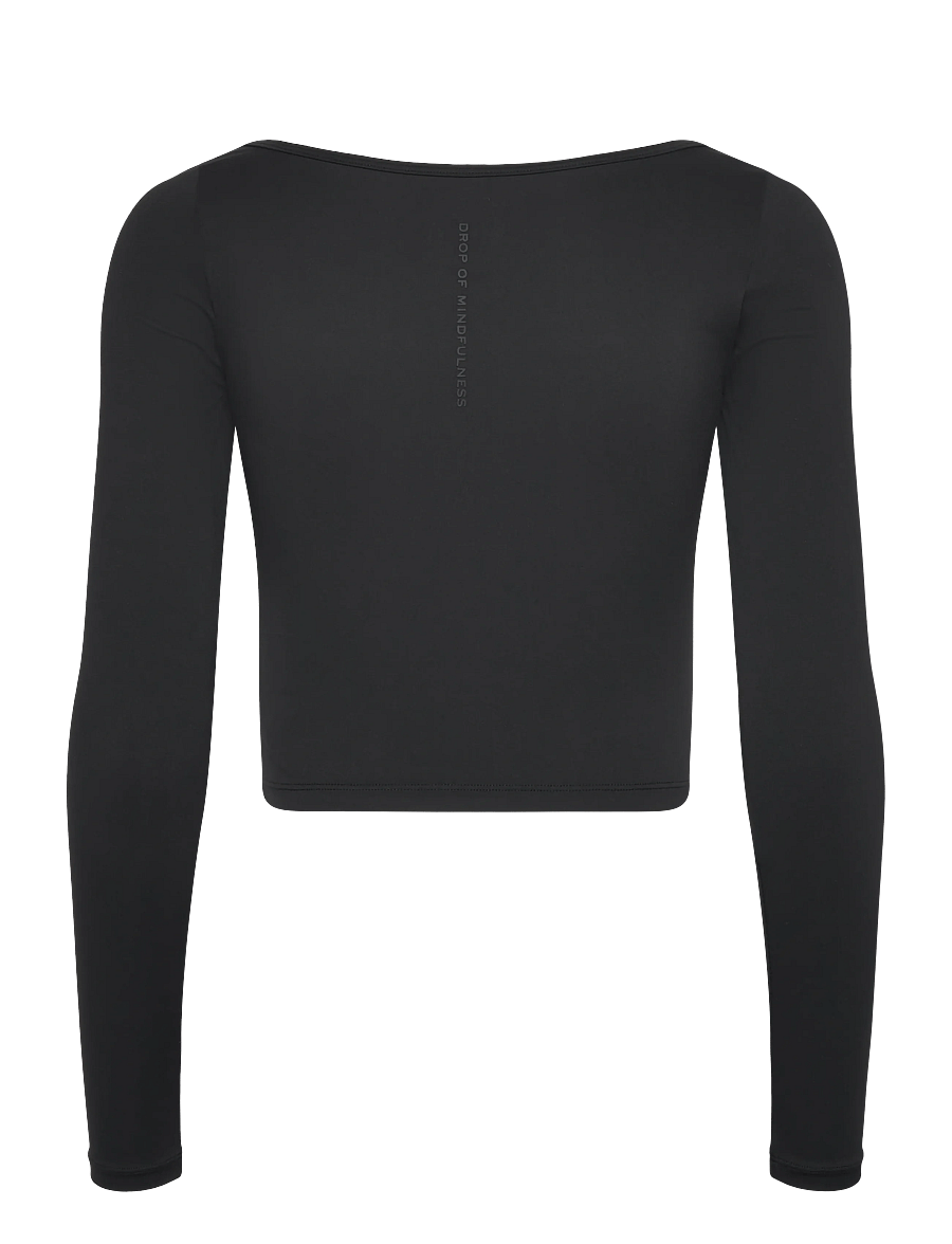 Drop of Mindfulness - BUTTER SOFT LONG SLEEVE CROP - crop-tops - black - 2
