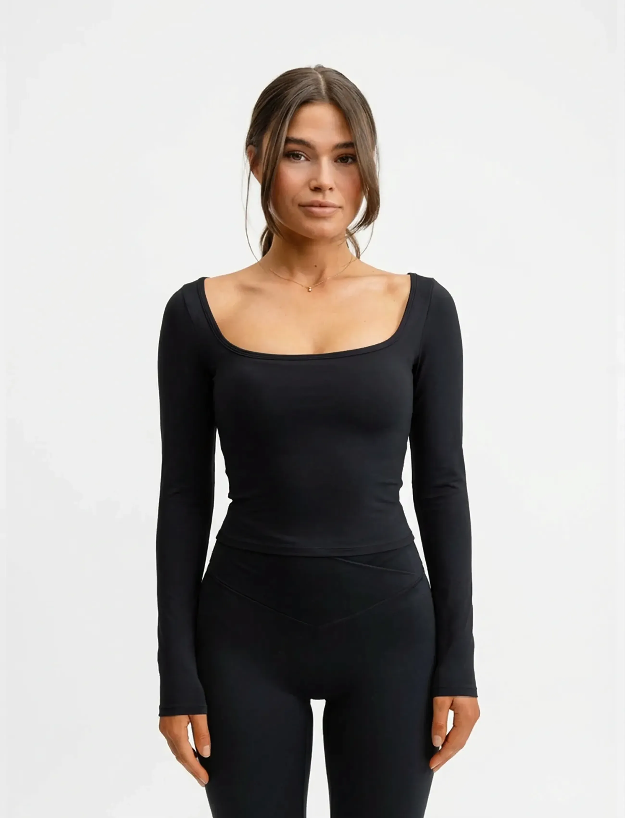 Drop of Mindfulness BUTTER SOFT LONG SLEEVE CROP - Langærmede toppe - BLACK / grey