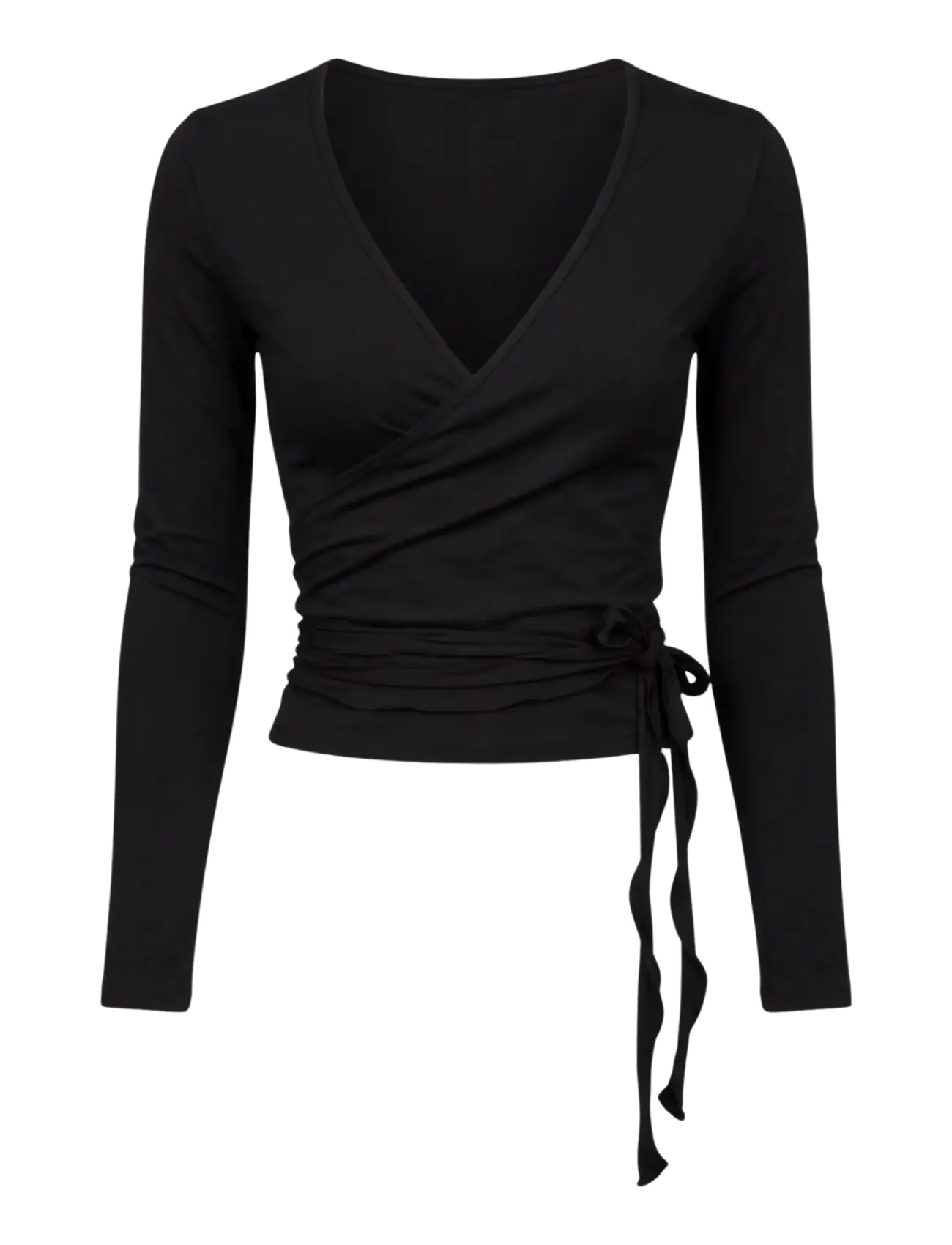 Drop of Mindfulness BALLET WRAP TOP - New Arrivals - BLACK / black
