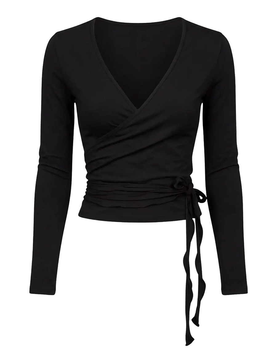 Drop of Mindfulness - BALLET WRAP TOP - långärmade tröjor - black - 1