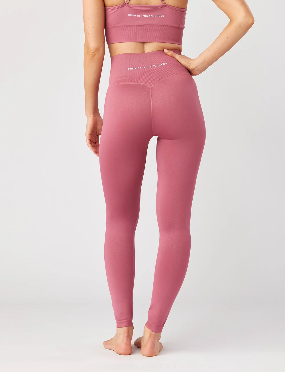 Drop of Mindfulness - SESH TIGHTS - full längd - pink hibischus - 3