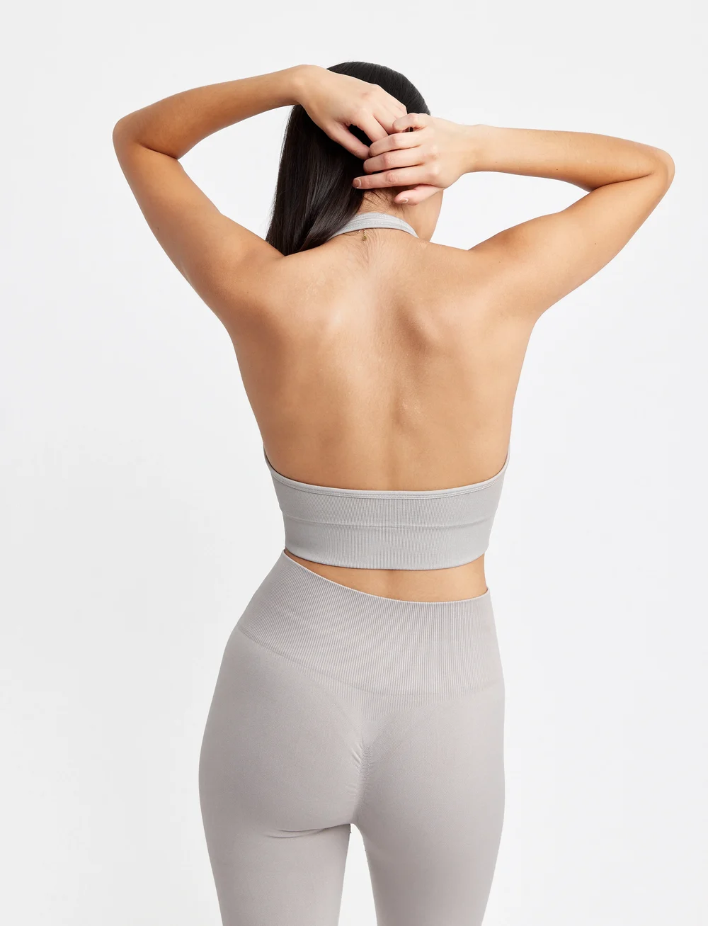 Drop of Mindfulness - SEAMLESS HALTER NECK BRA - mittlerer halt - greige - 2