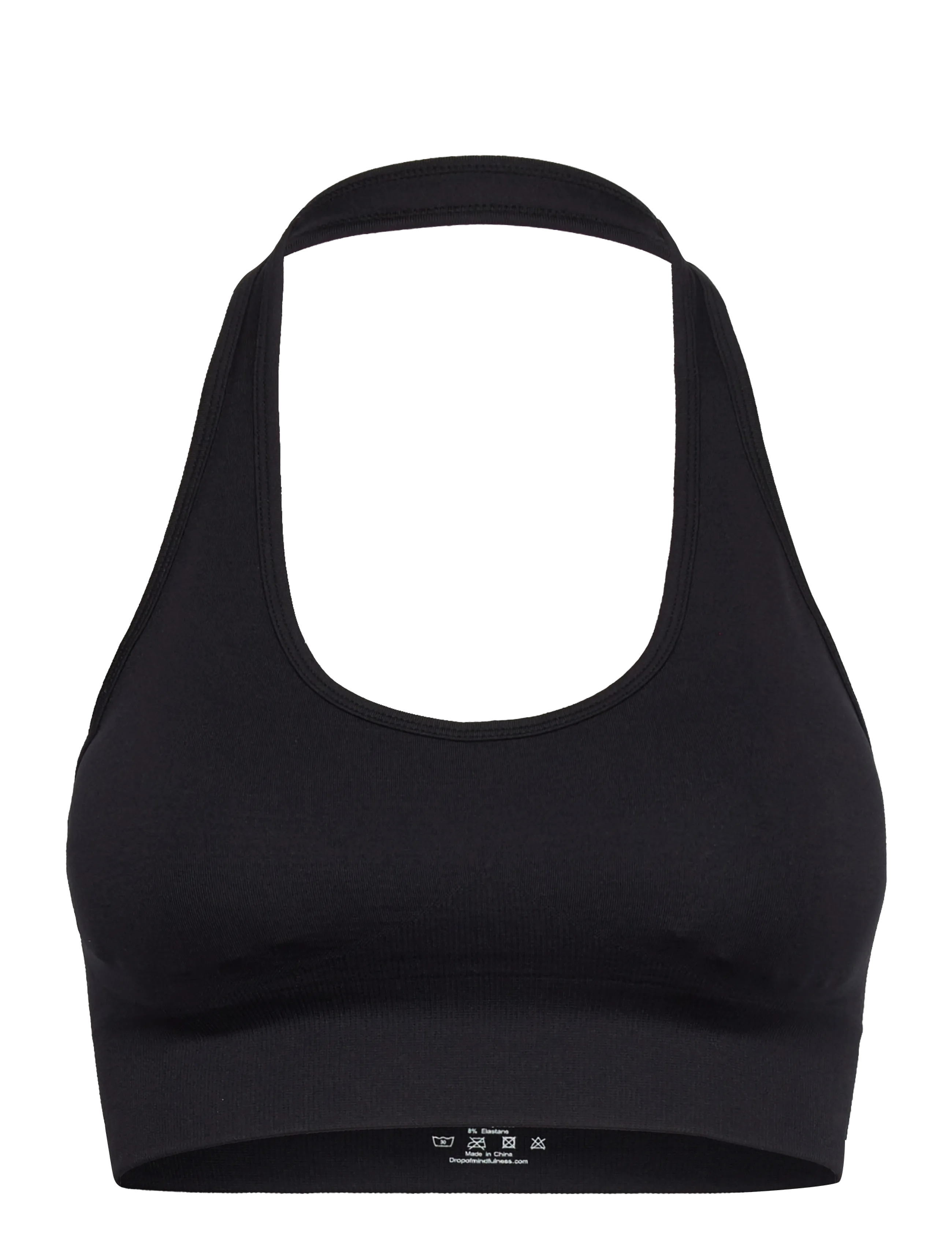 Drop of Mindfulness SEAMLESS HALTERNECK BRA - Tøj - BLACK / black