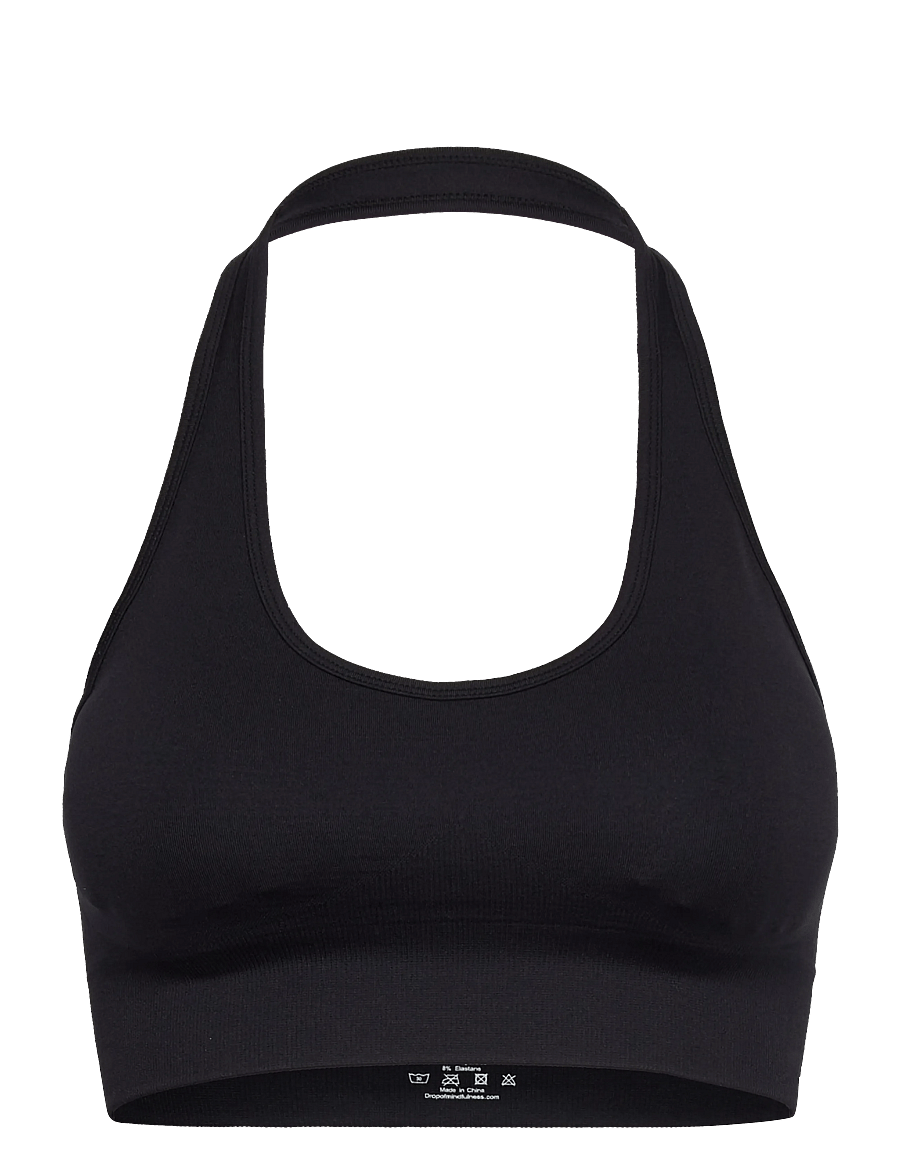 Drop of Mindfulness - SEAMLESS HALTERNECK BRA - sportinės liemenėlės - black - 1