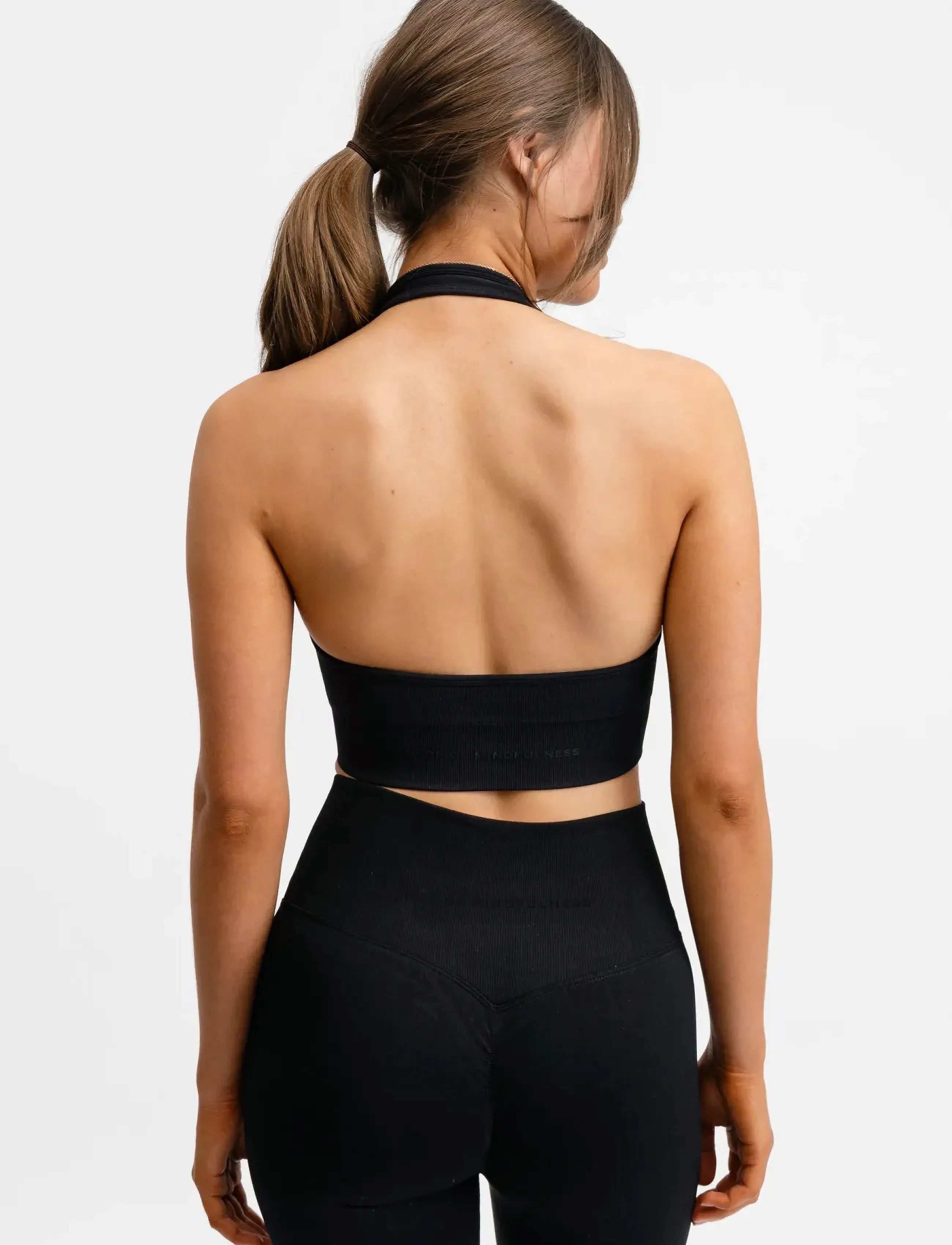 Drop of Mindfulness - SEAMLESS HALTERNECK BRA - sportinės liemenėlės - black - 3