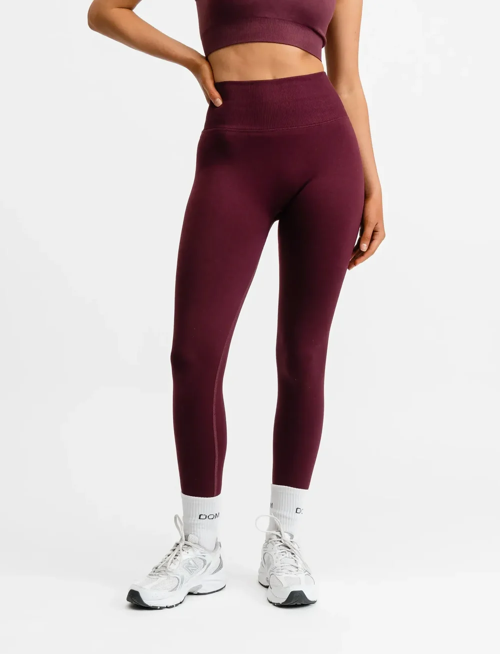 Drop of Mindfulness - SEAMLESS SCRUNCH TIGHTS - fuld længde - redwood - 0