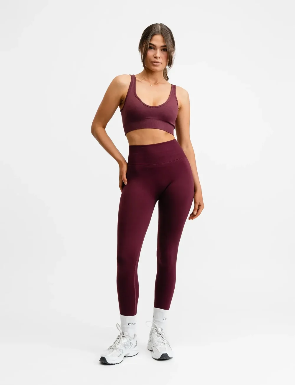 Drop of Mindfulness - SEAMLESS SCRUNCH TIGHTS - fuld længde - redwood - 4