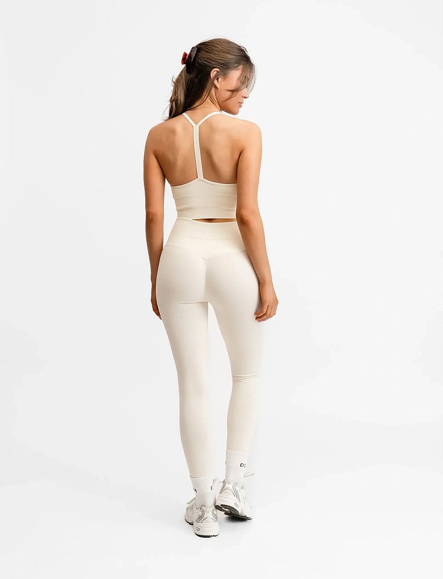 Drop of Mindfulness - SEAMLESS SCRUNCH TIGHTS - collants d'entraînement - cream white - 5