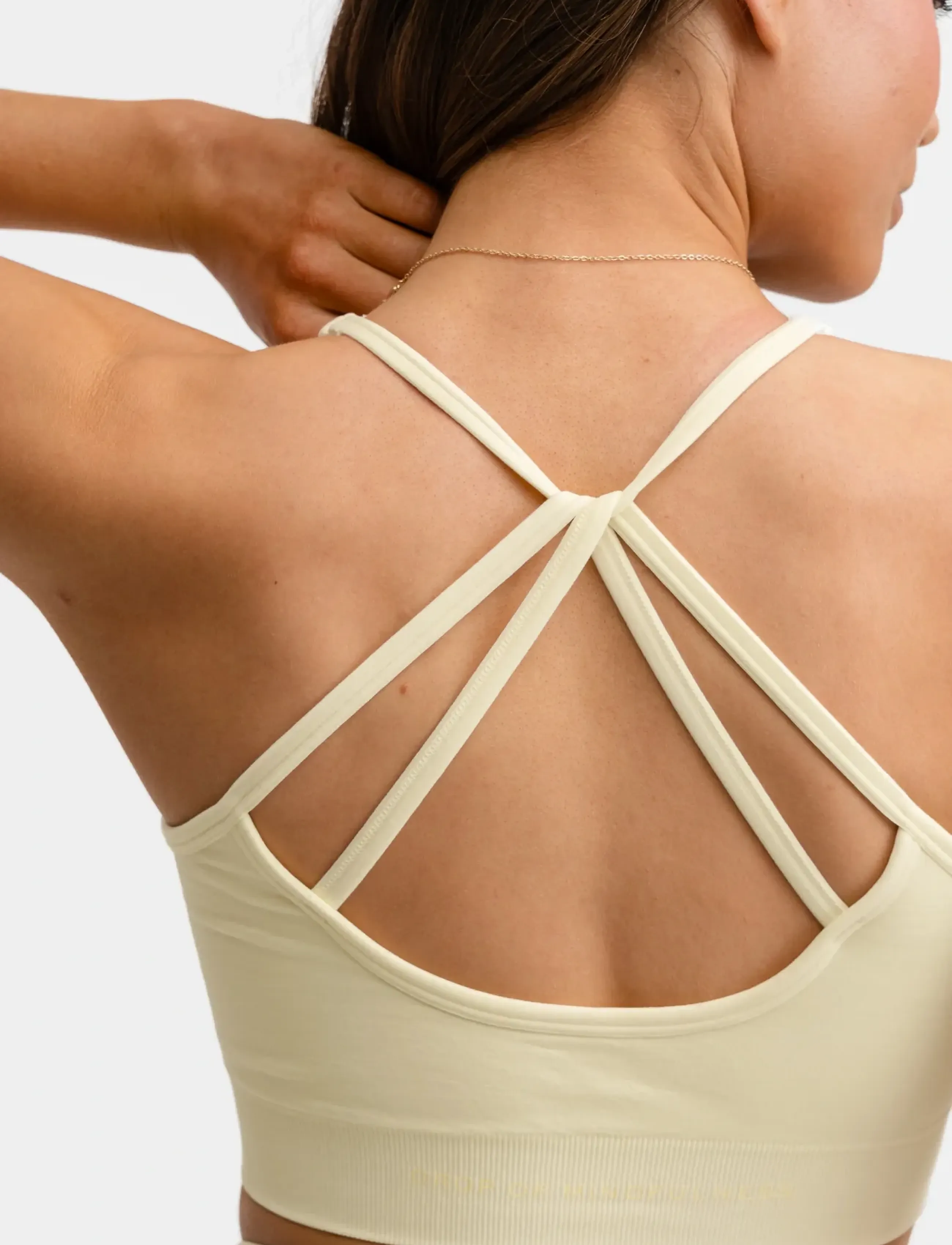 Drop of Mindfulness - DOUBLE STRAP BRA - mittlerer halt - light yellow - 5