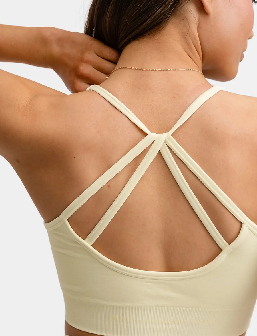 Drop of Mindfulness - DOUBLE STRAP BRA - medium støtte - light yellow - 5