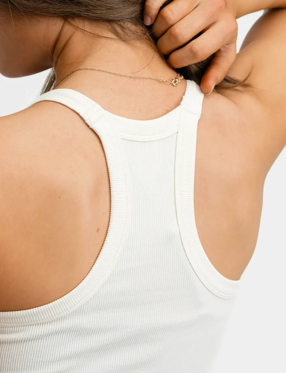 Drop of Mindfulness - RIBBED SPORTS TANK TOP - linnen - white - 5