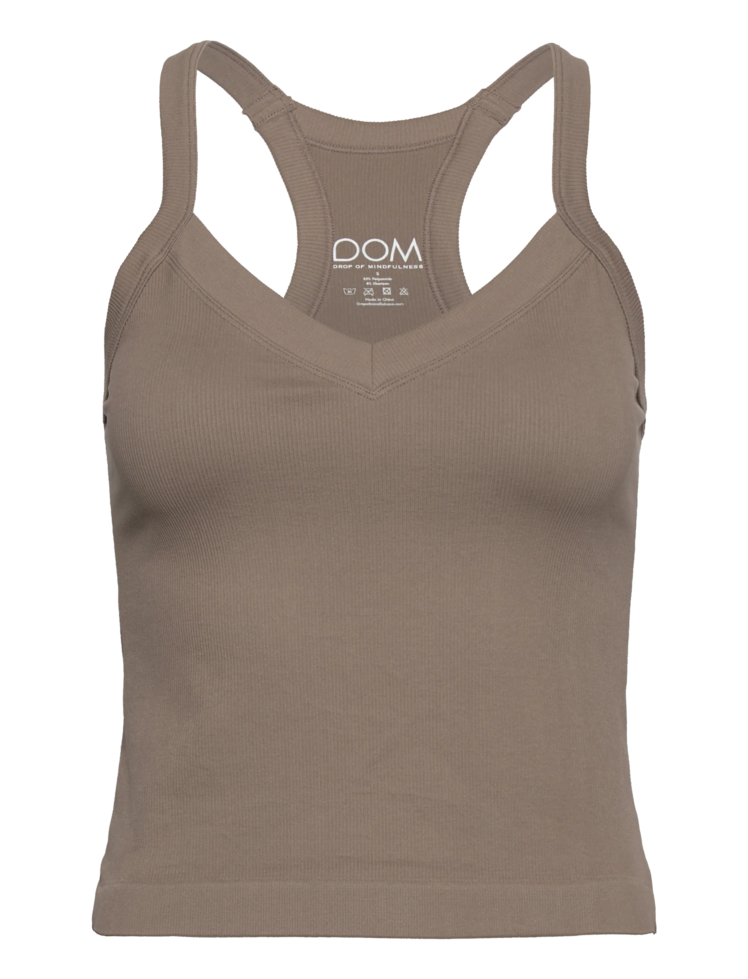 RIBBED SPORTS TANK TOP - ALMOND