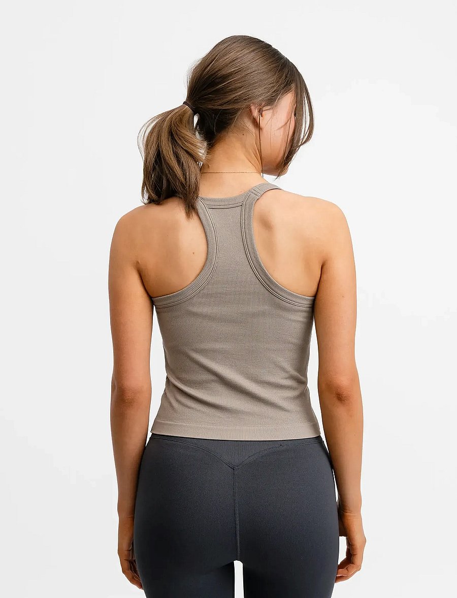 Drop of Mindfulness - RIBBED SPORTS TANK TOP - tanktops - almond - 3