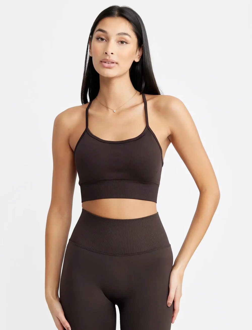 Drop of Mindfulness - SIGNATURE SEAMLESS BRA - sports-bh'er - dark brown - 0