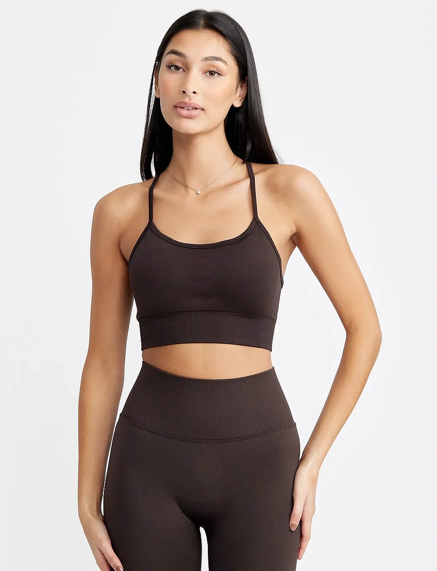 Drop of Mindfulness - SIGNATURE SEAMLESS BRA - sport-bhs - dark brown - 0