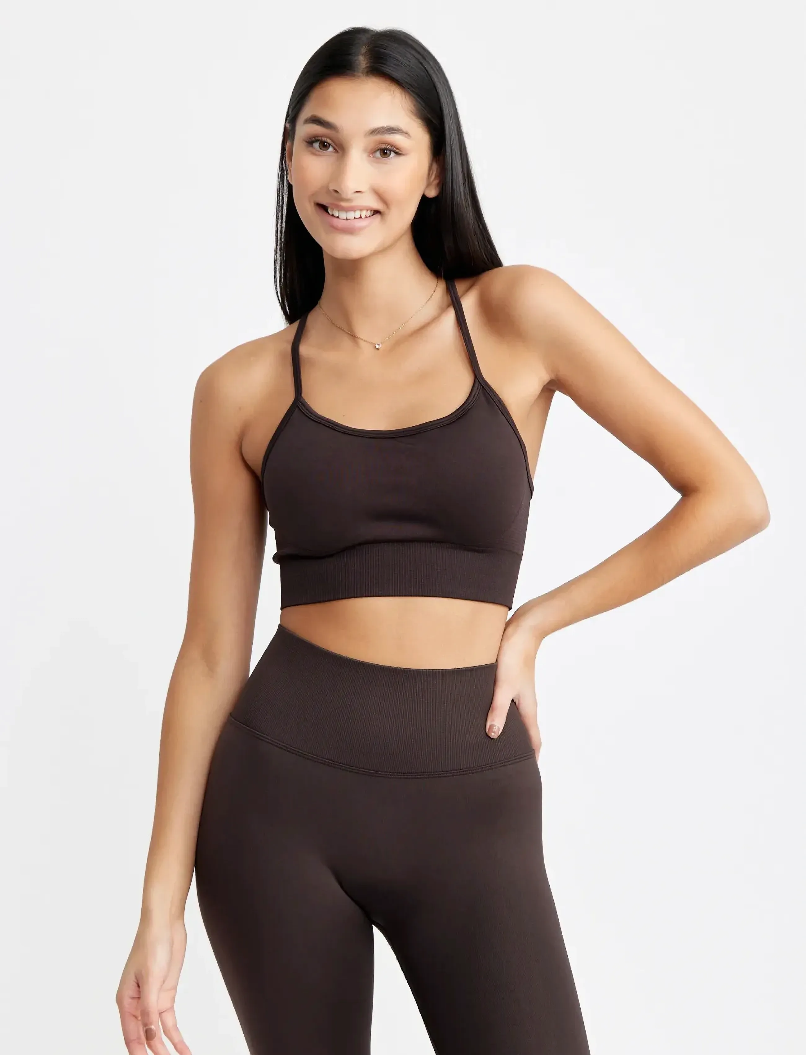 Drop of Mindfulness - SIGNATURE SEAMLESS BRA - soutiens-gorge de sport - dark brown - 5