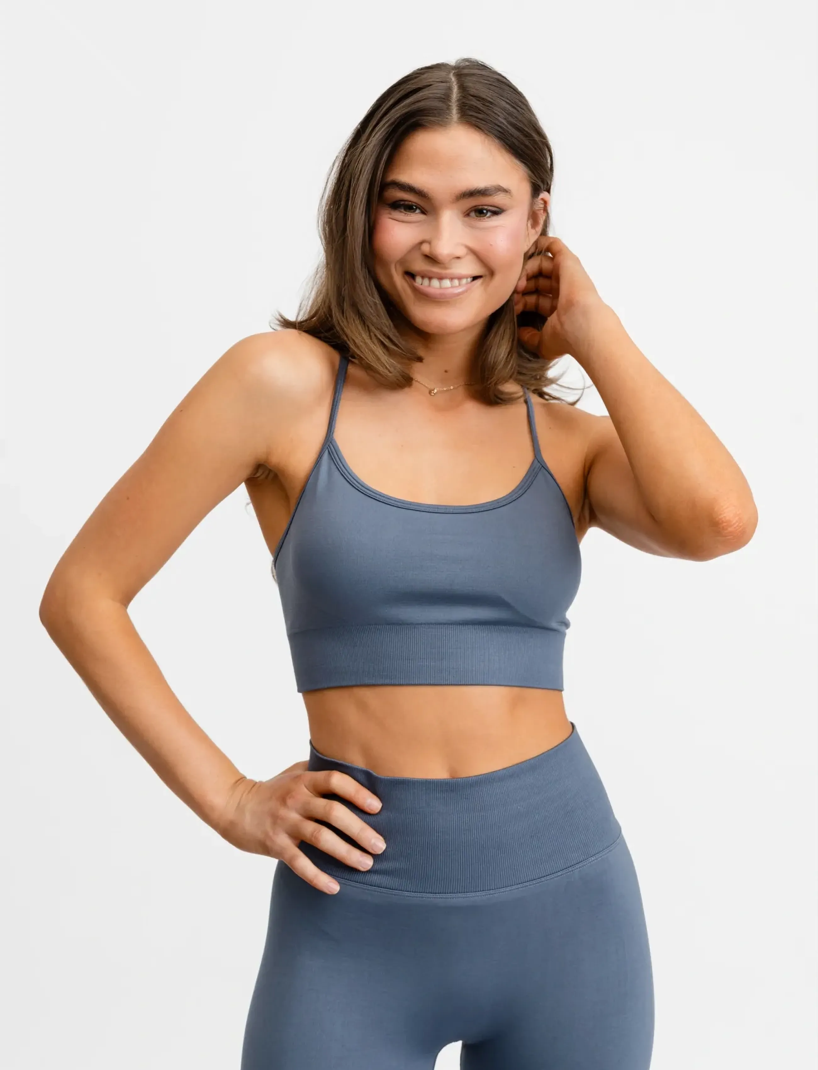 Drop of Mindfulness Signature Seamless Bra, Kvinder, Sømløs Bh Med Krydsryg, Navy, Str: M