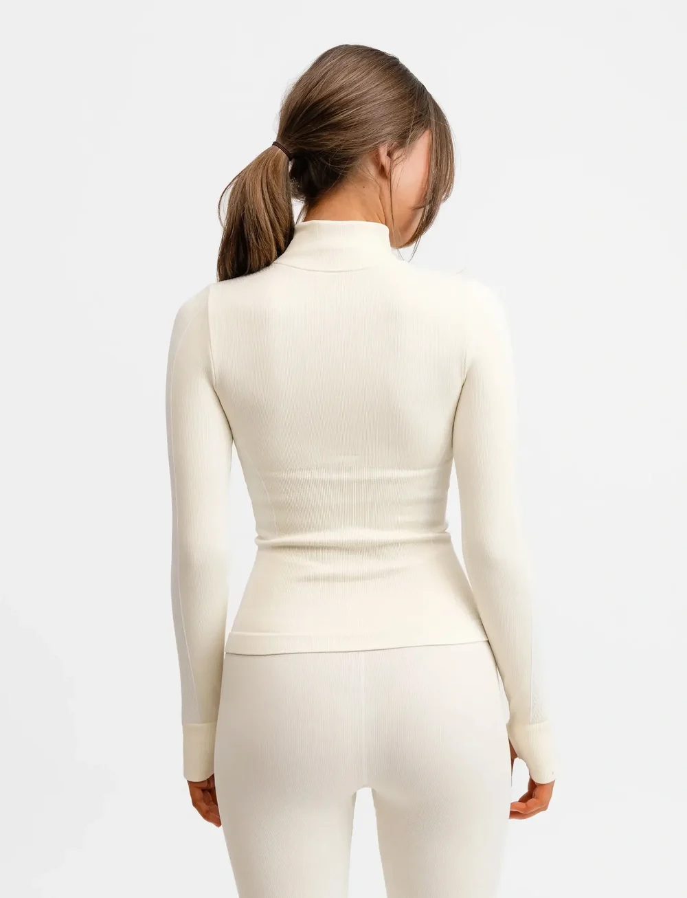Drop of Mindfulness - SEAMLESS HALF ZIP BASE LAYER - underställströjor - cream white - 3