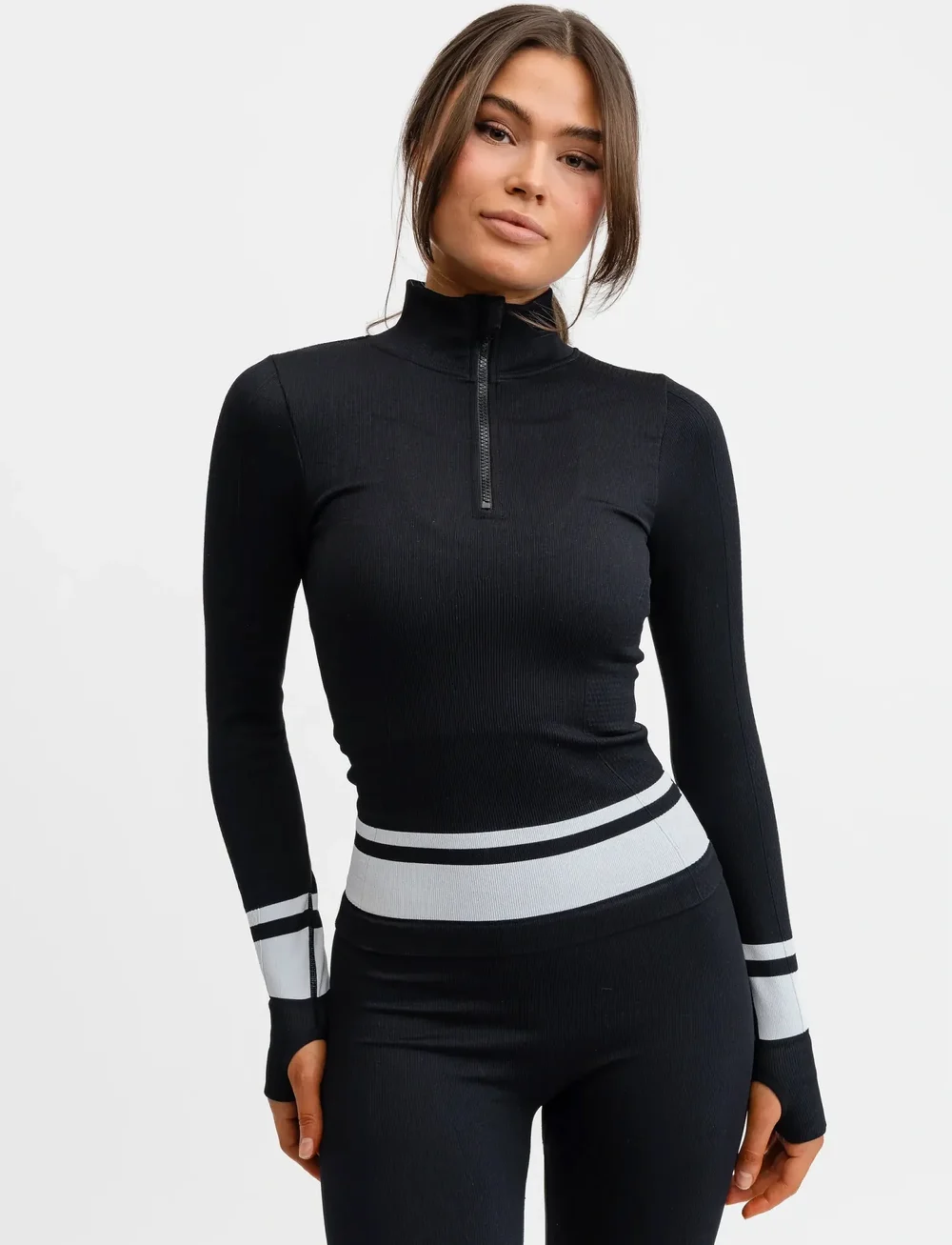 Drop of Mindfulness - SEAMLESS HALF ZIP BASE LAYER - langærmede t-shirts - black - 0