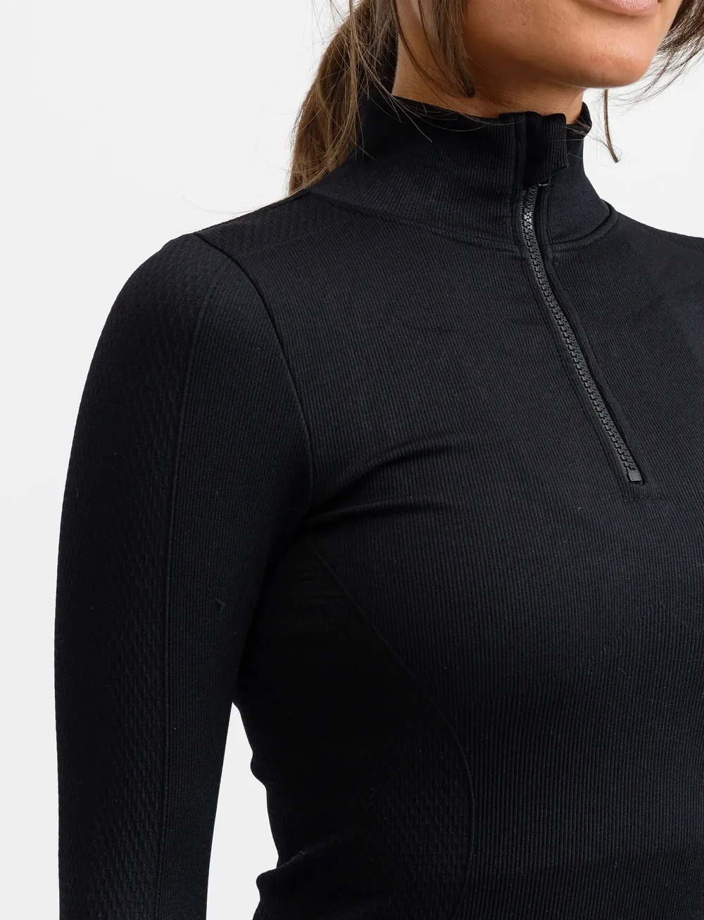 Drop of Mindfulness - SEAMLESS HALF ZIP BASE LAYER - langærmede t-shirts - black - 5