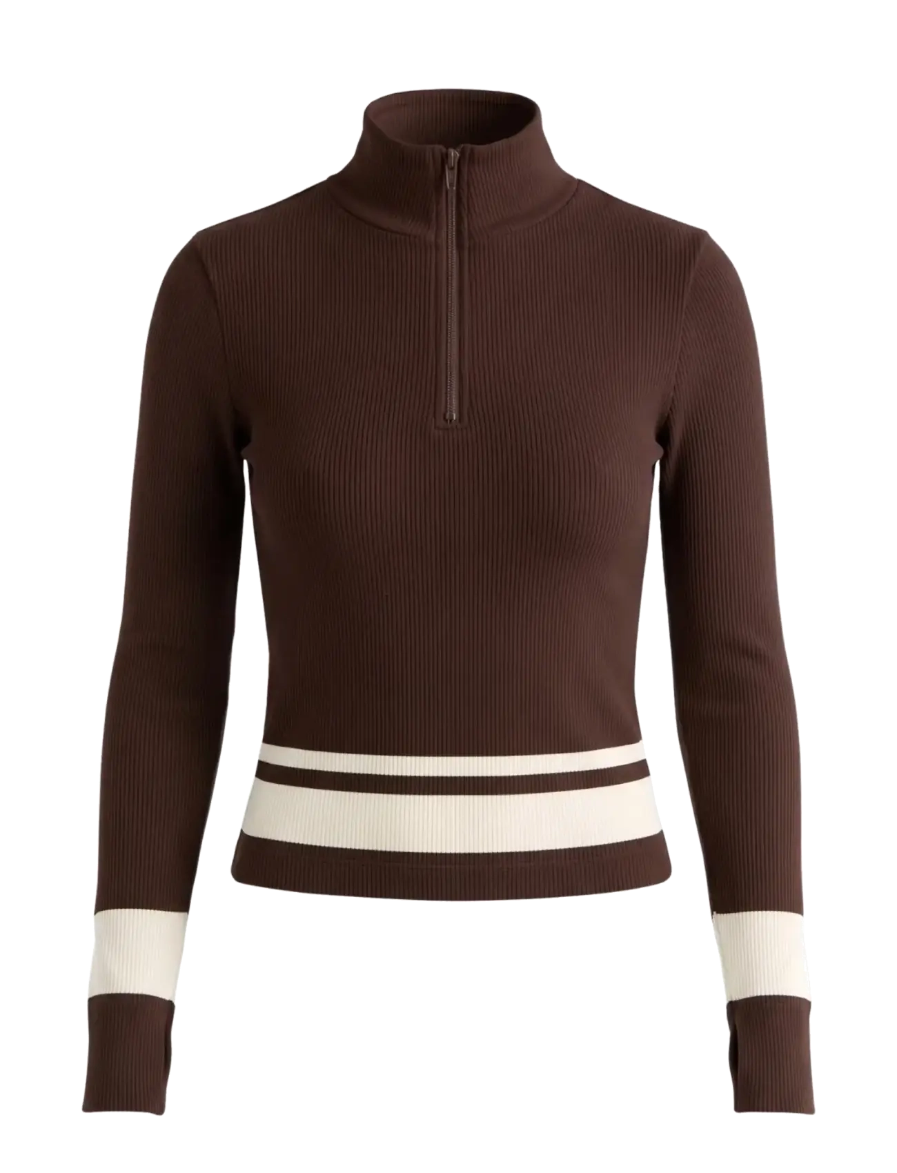 Drop of Mindfulness SEAMLESS HALF ZIP BASE LAYER - Base layer tops - DARK BROWN / brown