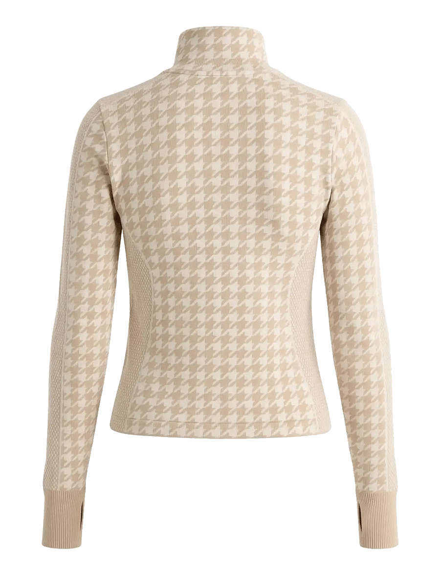Drop of Mindfulness - SEAMLESS HALF ZIP BASE LAYER - underställströjor - cream white dogtooth - 2