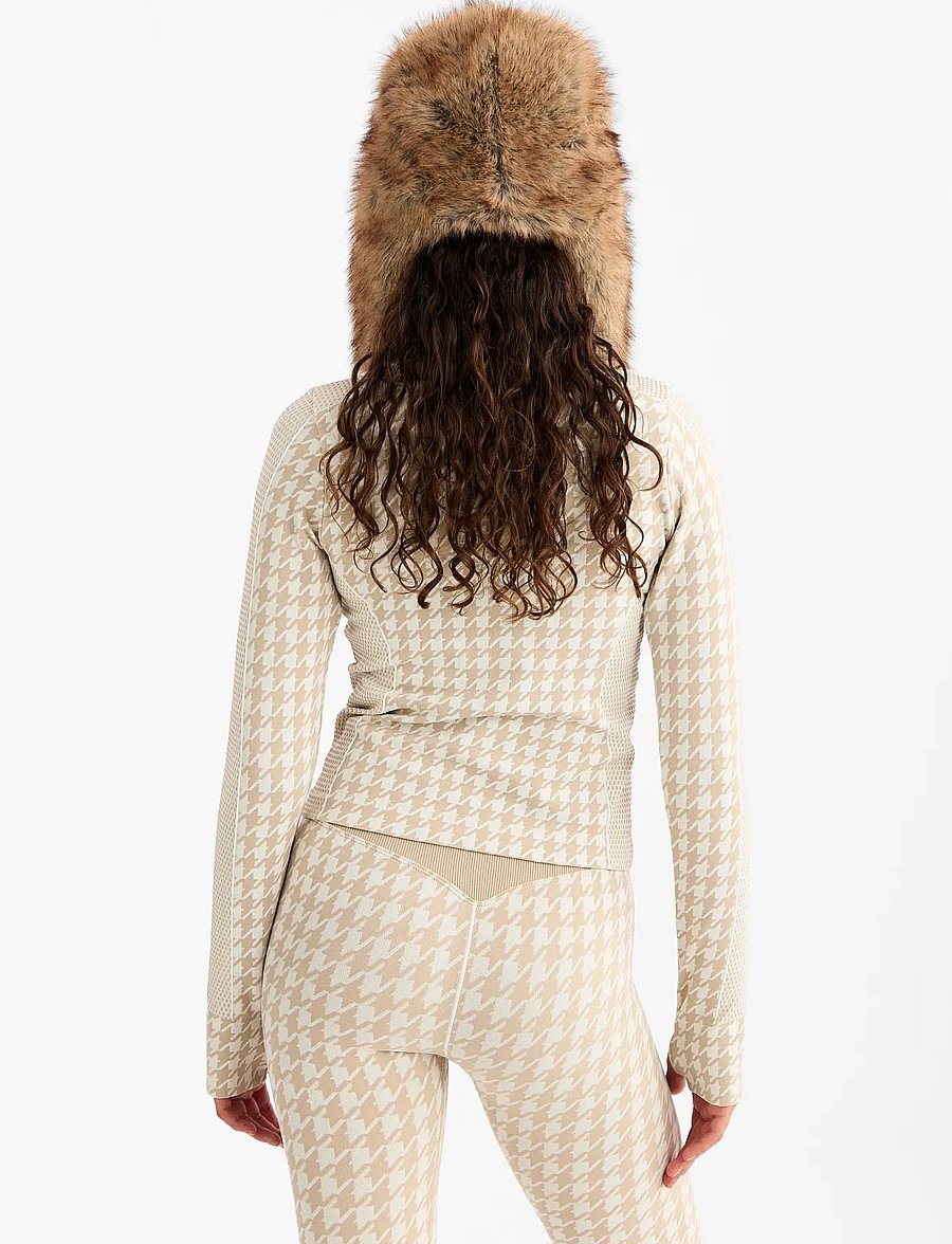 Drop of Mindfulness - SEAMLESS HALF ZIP BASE LAYER - underställströjor - cream white dogtooth - 3