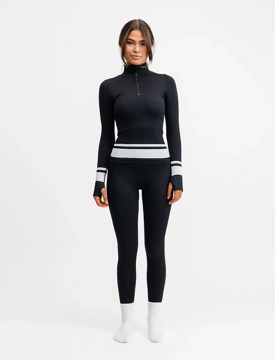 Drop of Mindfulness - SEAMLESS BASE LAYER TIGHTS - seamless tights - black - 4