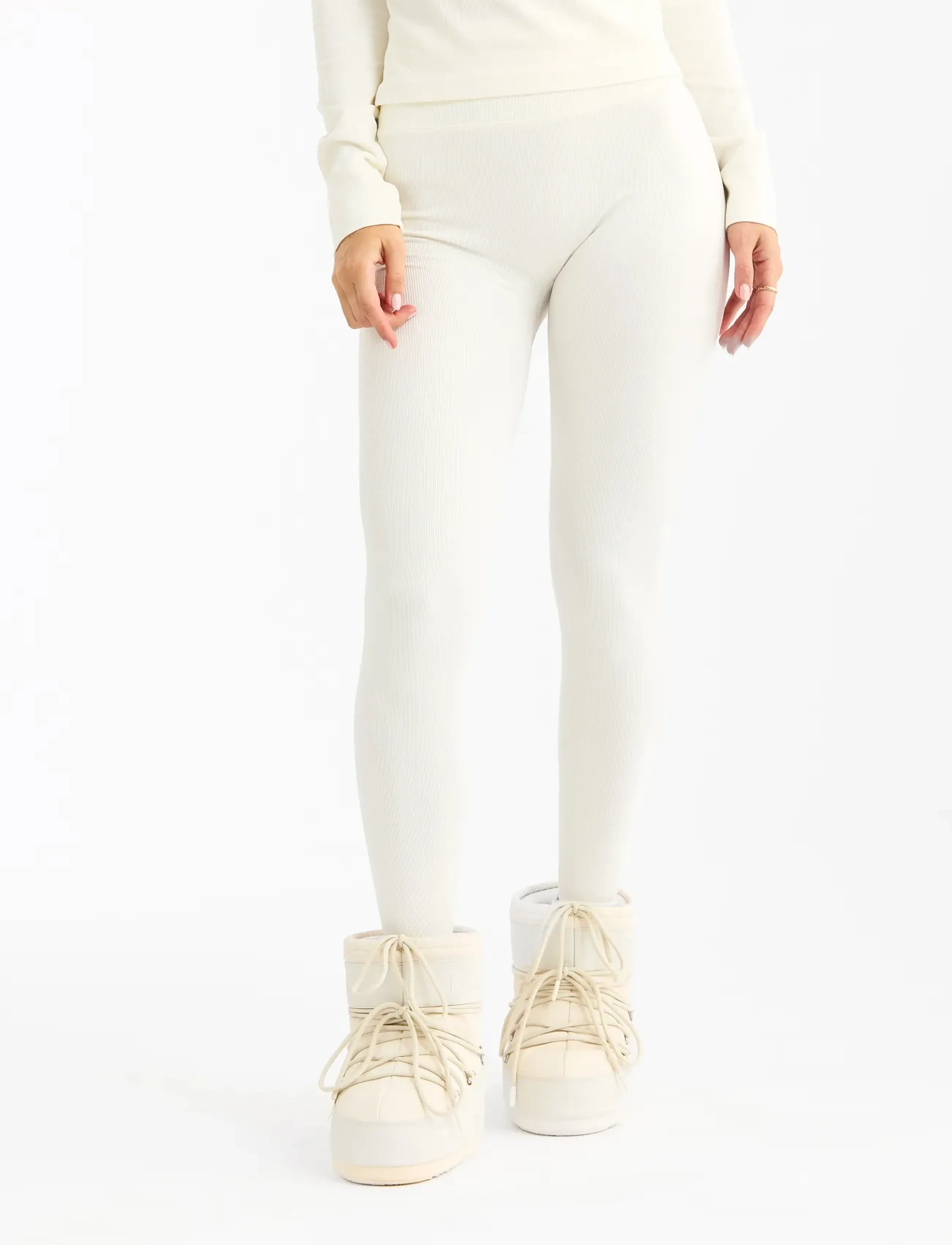 Drop of Mindfulness - SEAMLESS BASE LAYER TIGHTS - seamless tights - cream white aprÈs - 0
