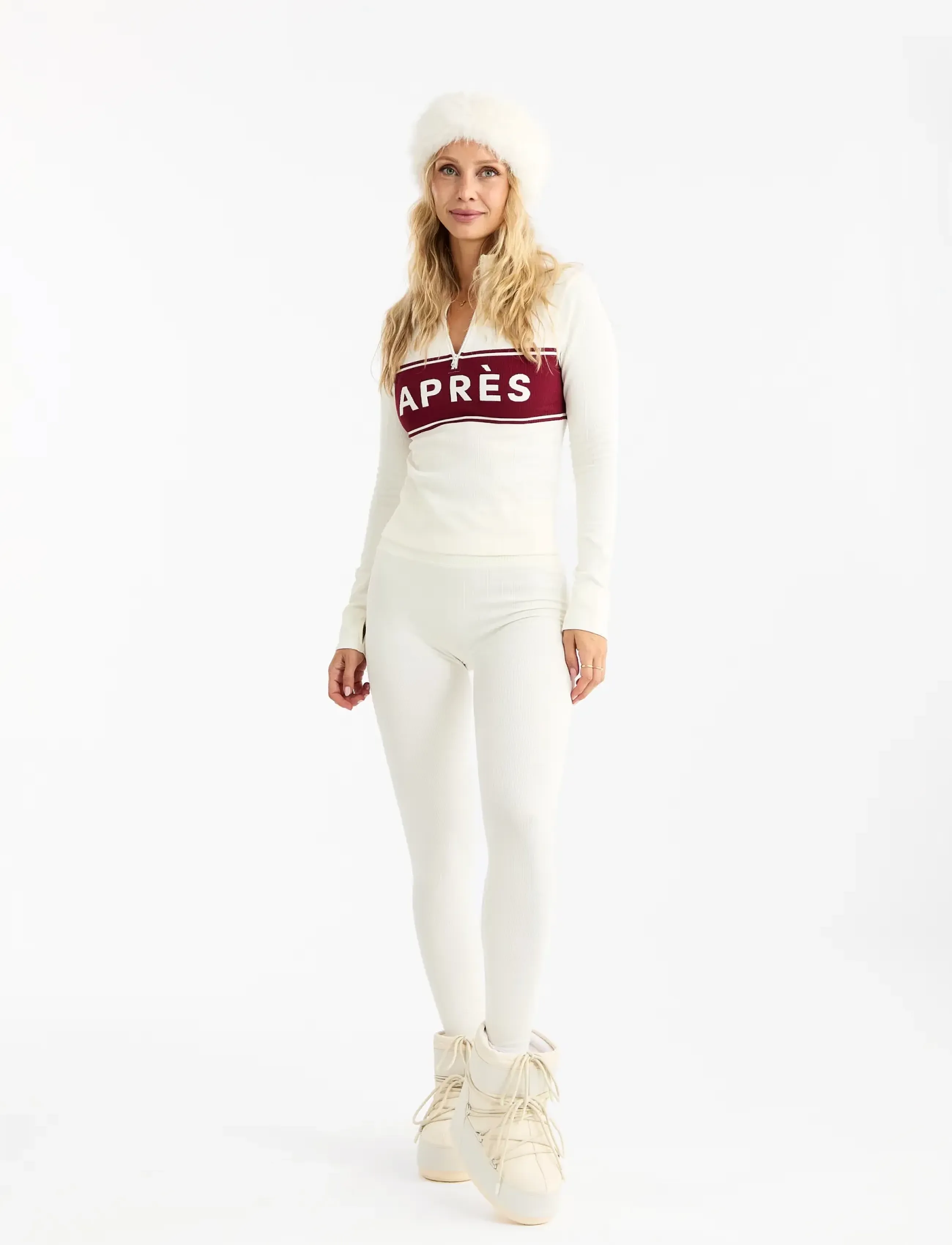 Drop of Mindfulness - SEAMLESS BASE LAYER TIGHTS - seamless tights - cream white aprÈs - 4