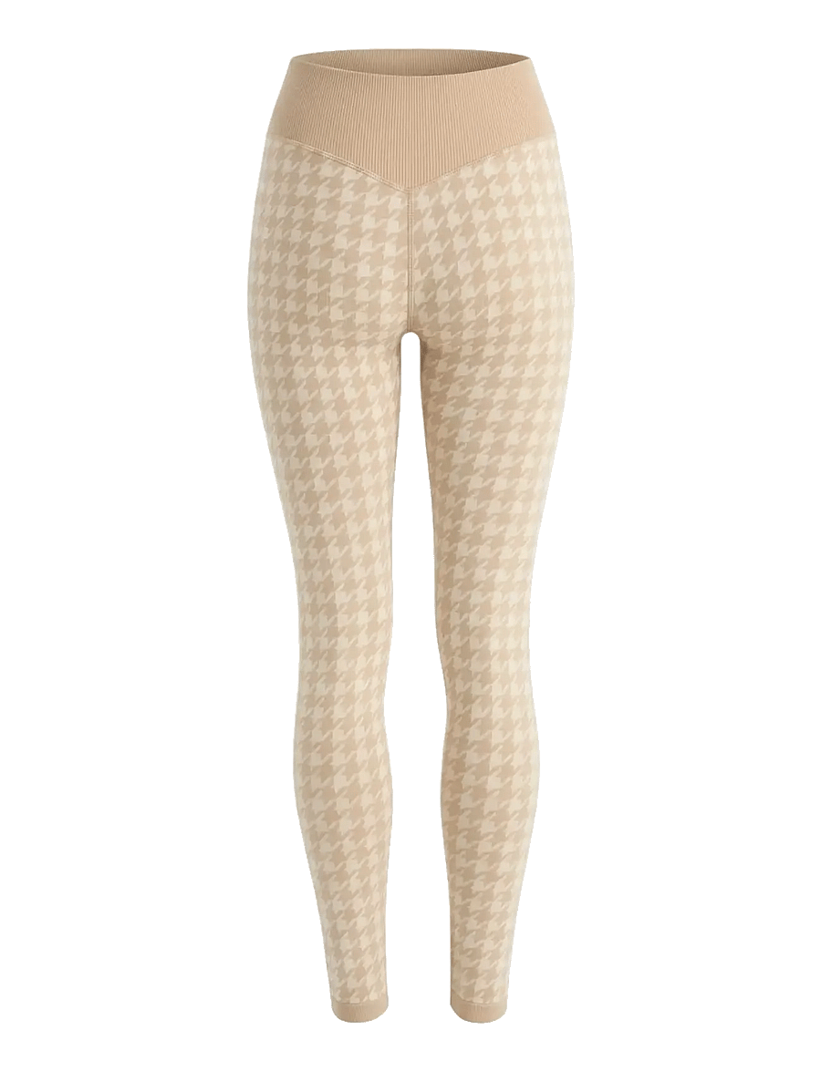 Drop of Mindfulness - SEAMLESS BASE LAYER TIGHTS - underställsbyxor - cream white dogtooth - 2
