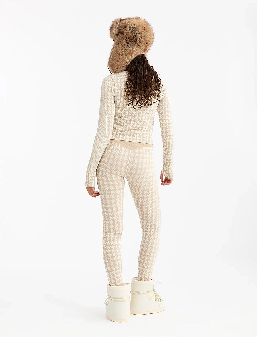Drop of Mindfulness - SEAMLESS BASE LAYER TIGHTS - underställsbyxor - cream white dogtooth - 5