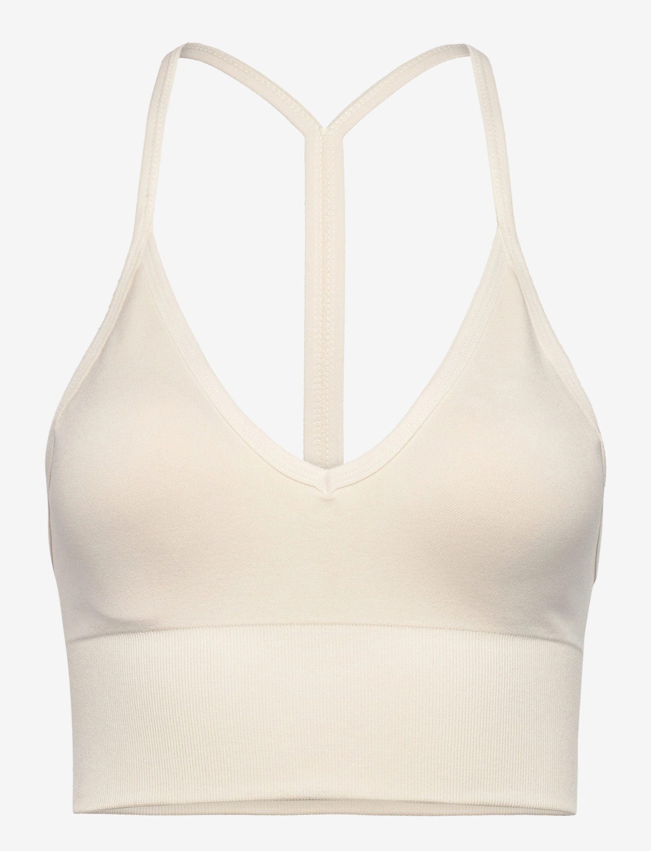 Drop of Mindfulness - SEAMLESS V SHAPE CROP TOP - nabapluusid - cream white - 1