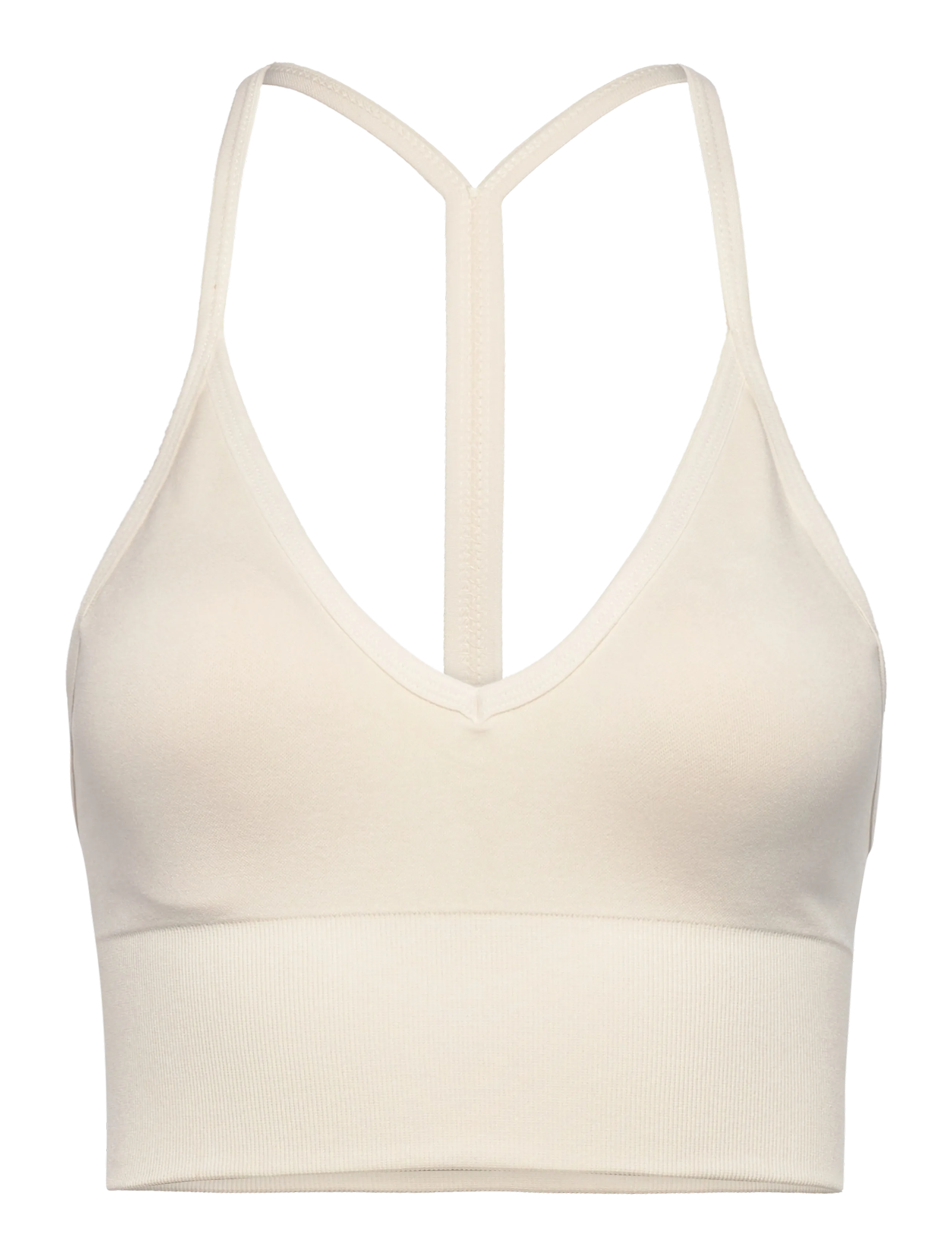 Drop of Mindfulness SEAMLESS V SHAPE CROP TOP - Crop tops - CREAM WHITE / cream