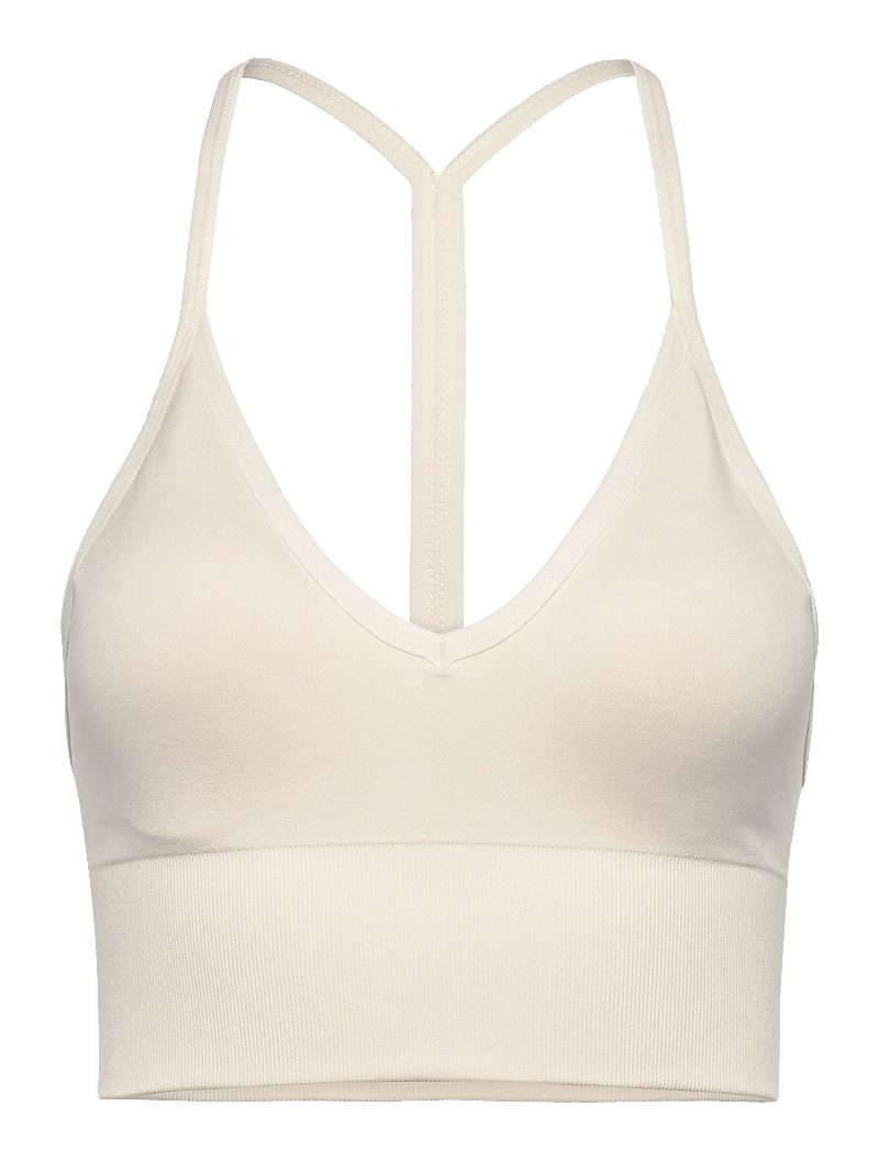 Drop of Mindfulness - SEAMLESS V SHAPE CROP TOP - nabapluusid - cream white - 1