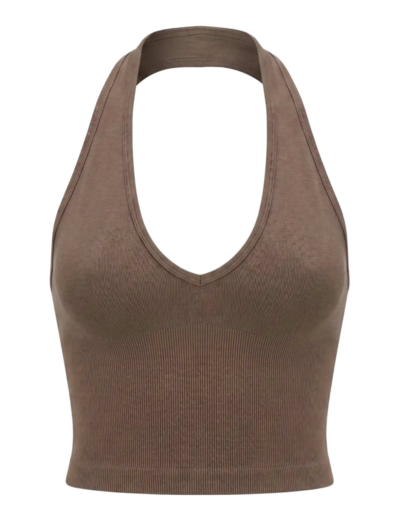 Drop of Mindfulness SEAMLESS DELIGHT HALTERNECK TOP - Sportstyle - HAZEL MELANGE / brown