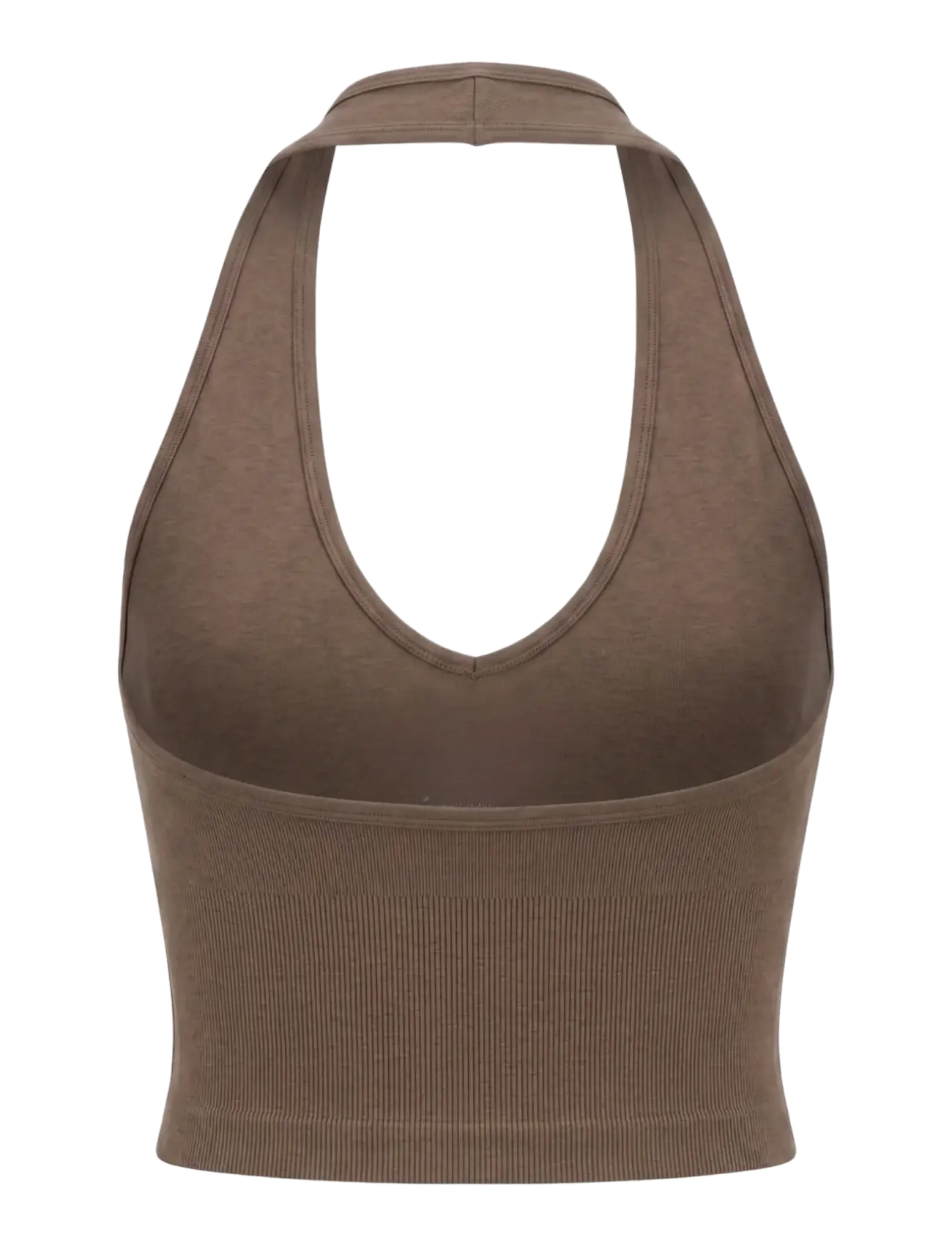 Drop of Mindfulness - SEAMLESS DELIGHT HALTERNECK TOP - crop tops - hazel melange - 2