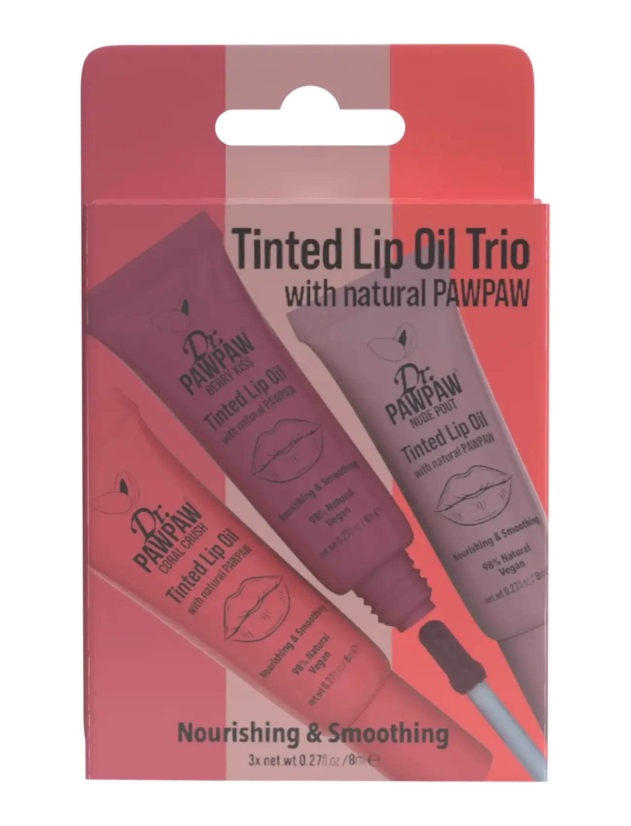Dr.PawPaw Dr.PAWPAW Tinted Lip Oil - Trio Pack - Læbeolier - CORAL CRUSH, NUDE POUT & BERRY KISS / multi