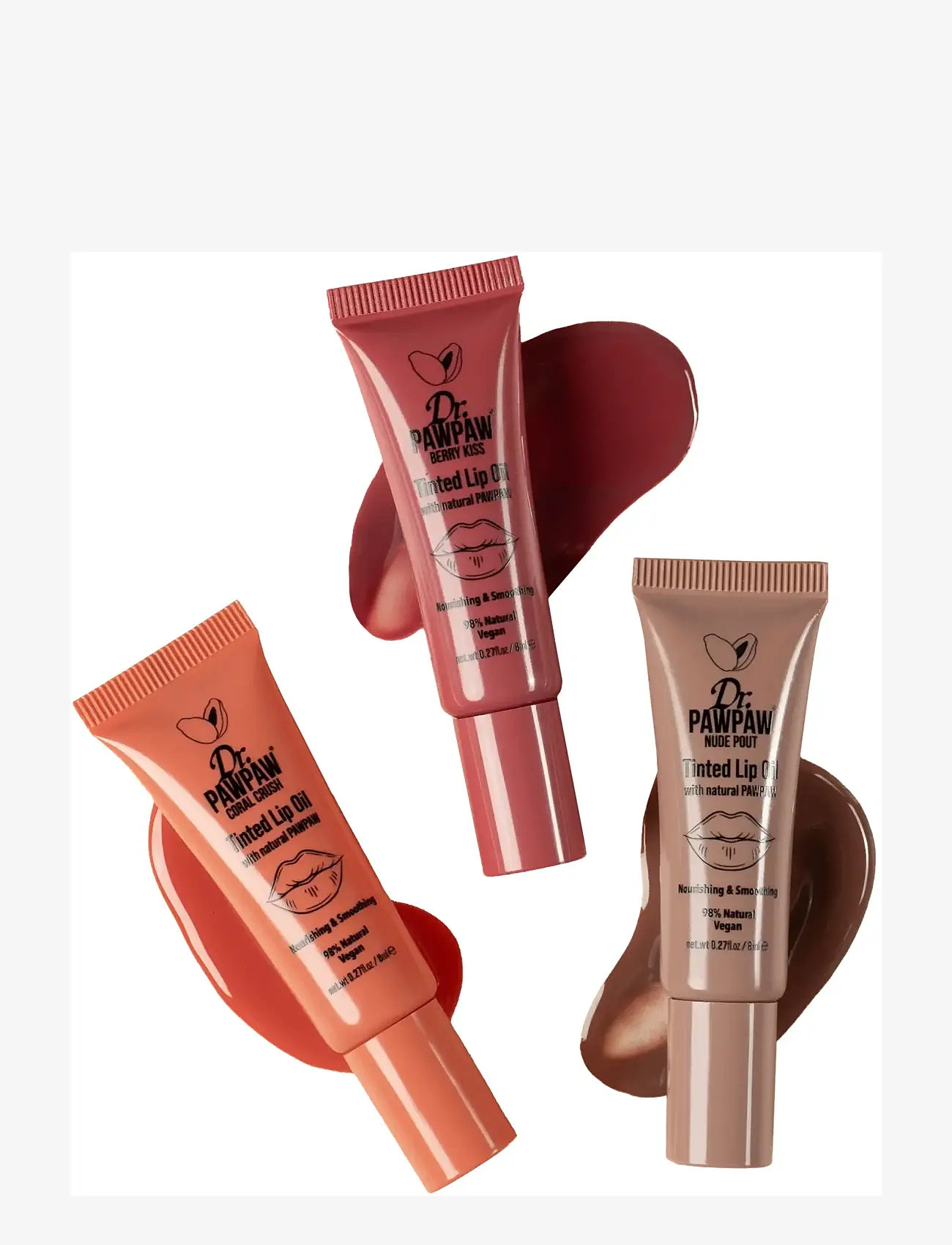 Dr.PawPaw - Dr.PAWPAW Tinted Lip Oil - Trio Pack - makeup - coral crush, nude pout & berry kiss - 1