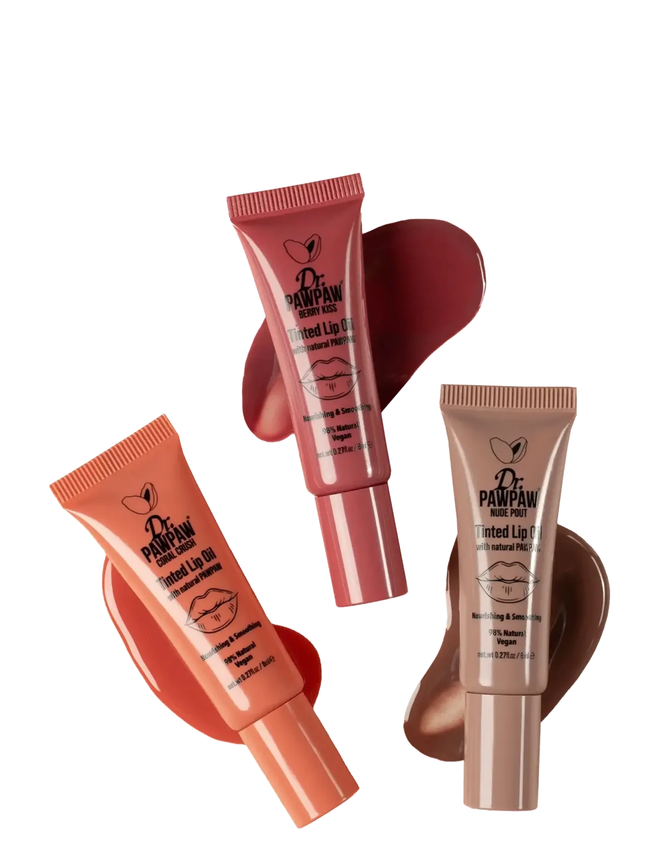 Dr.PawPaw - Dr.PAWPAW Tinted Lip Oil - Trio Pack - makeup - coral crush, nude pout & berry kiss - 1