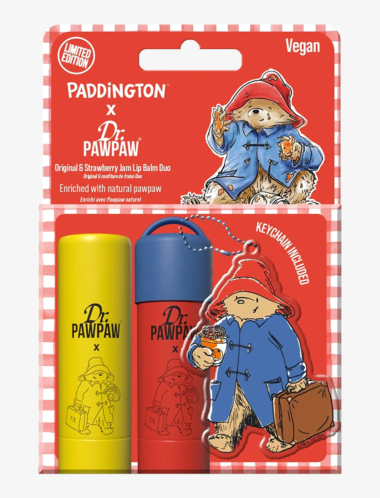 Dr.PawPaw - Dr.PAWPAW Paddington Bear Keyring Original + Strawberry Jam - läppbalsam - clear - 0