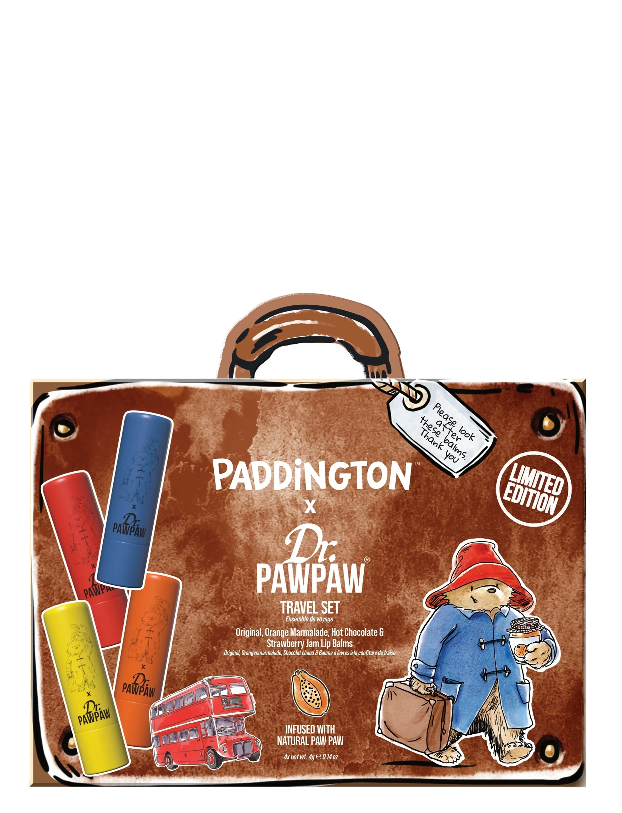 Dr.PawPaw Dr.pawpaw Paddington Travels With 4 Balms, 4 G, Nude, Lip Care > Lip Balm, Dame