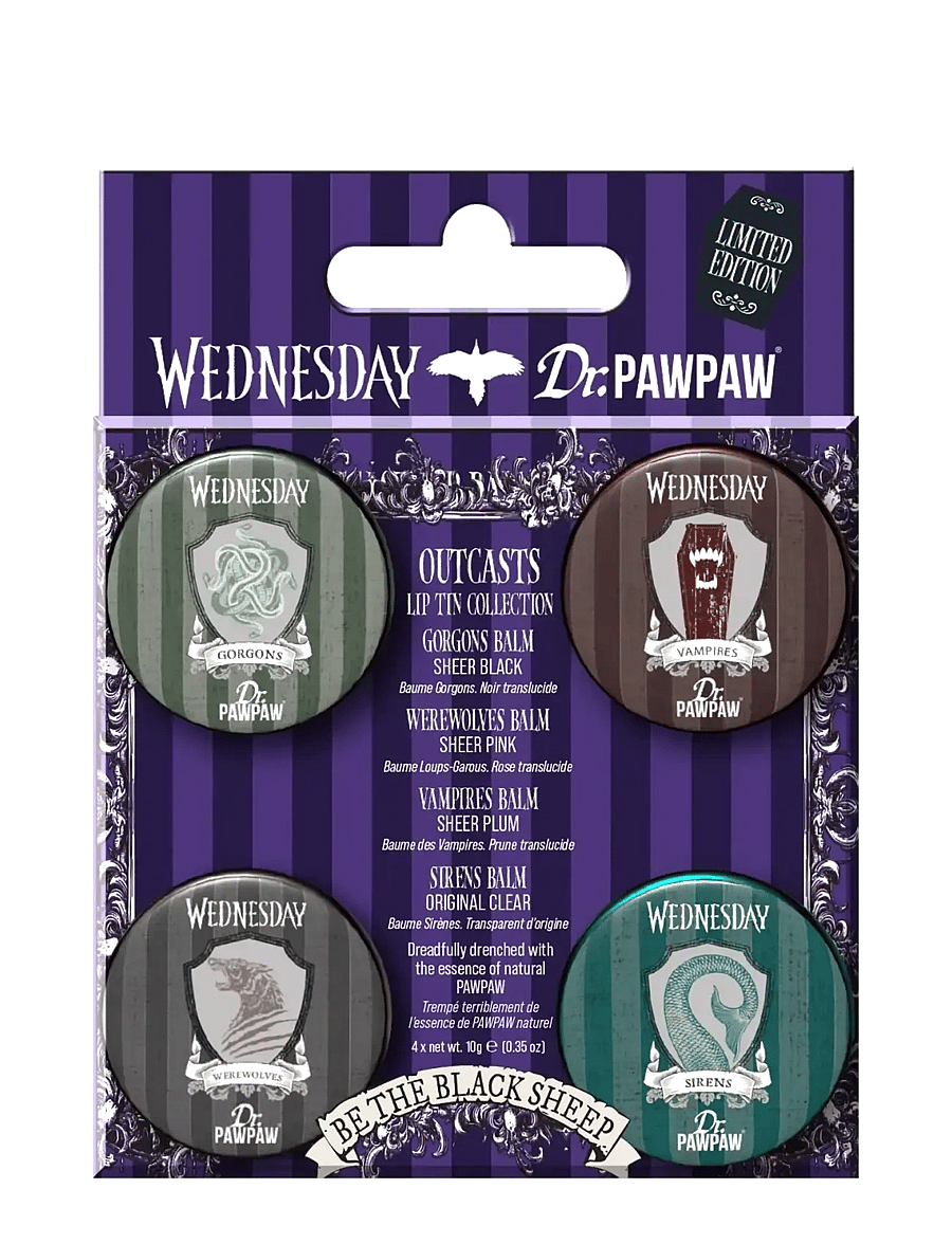 Dr.PawPaw - Dr.PAWPAW Wednesday 4 Tin set - with 4 different colours - giftset - sheer black, sheer pink, sheer plum & clear - 1