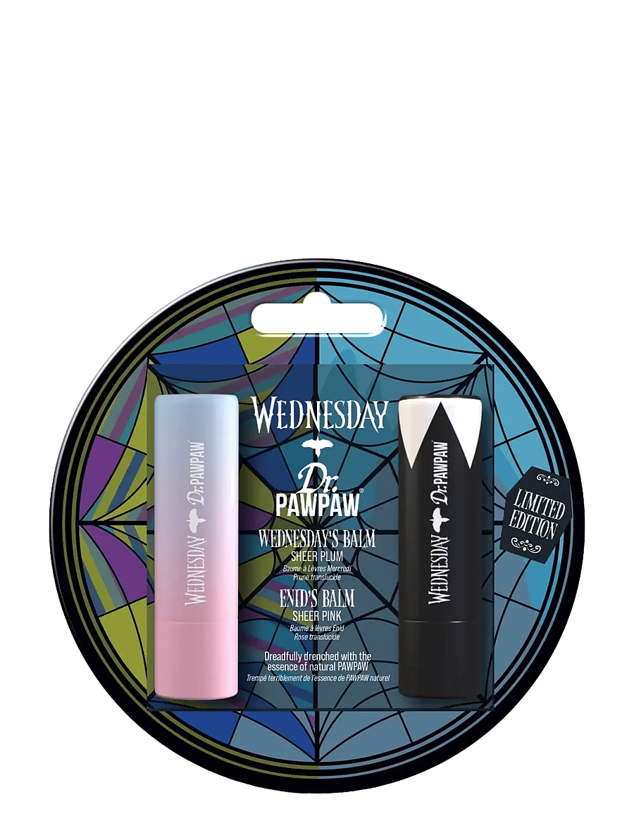Dr.PawPaw - Dr.PAWPAW Wednesday Ophelia Hall Duo - Wednesday & Enid Balms - läppbalsam - sheer pink & sheer plum - 1