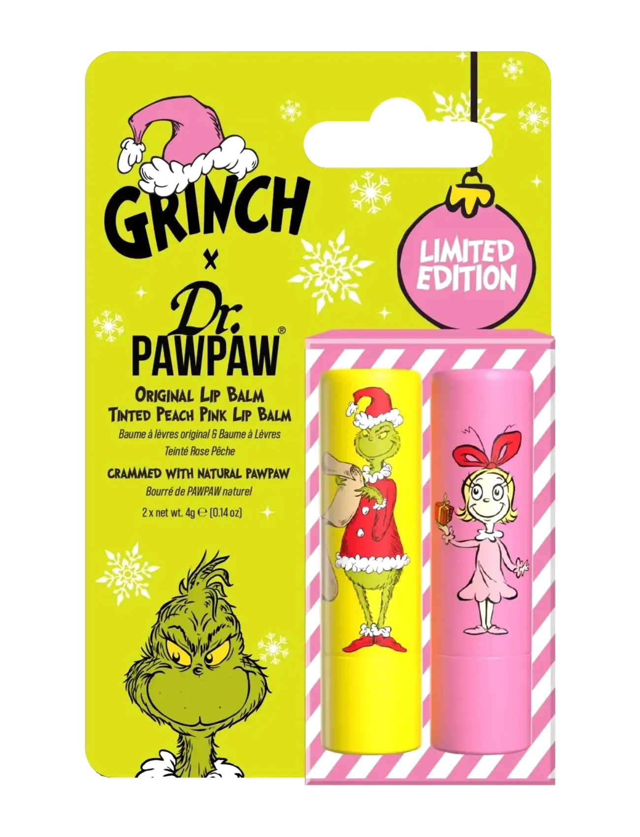 Dr.PawPaw Dr.PAWPAW The Grinch Peach Pink & Original Duo - Pakkumised - PEACH PINK & CLEAR / clear